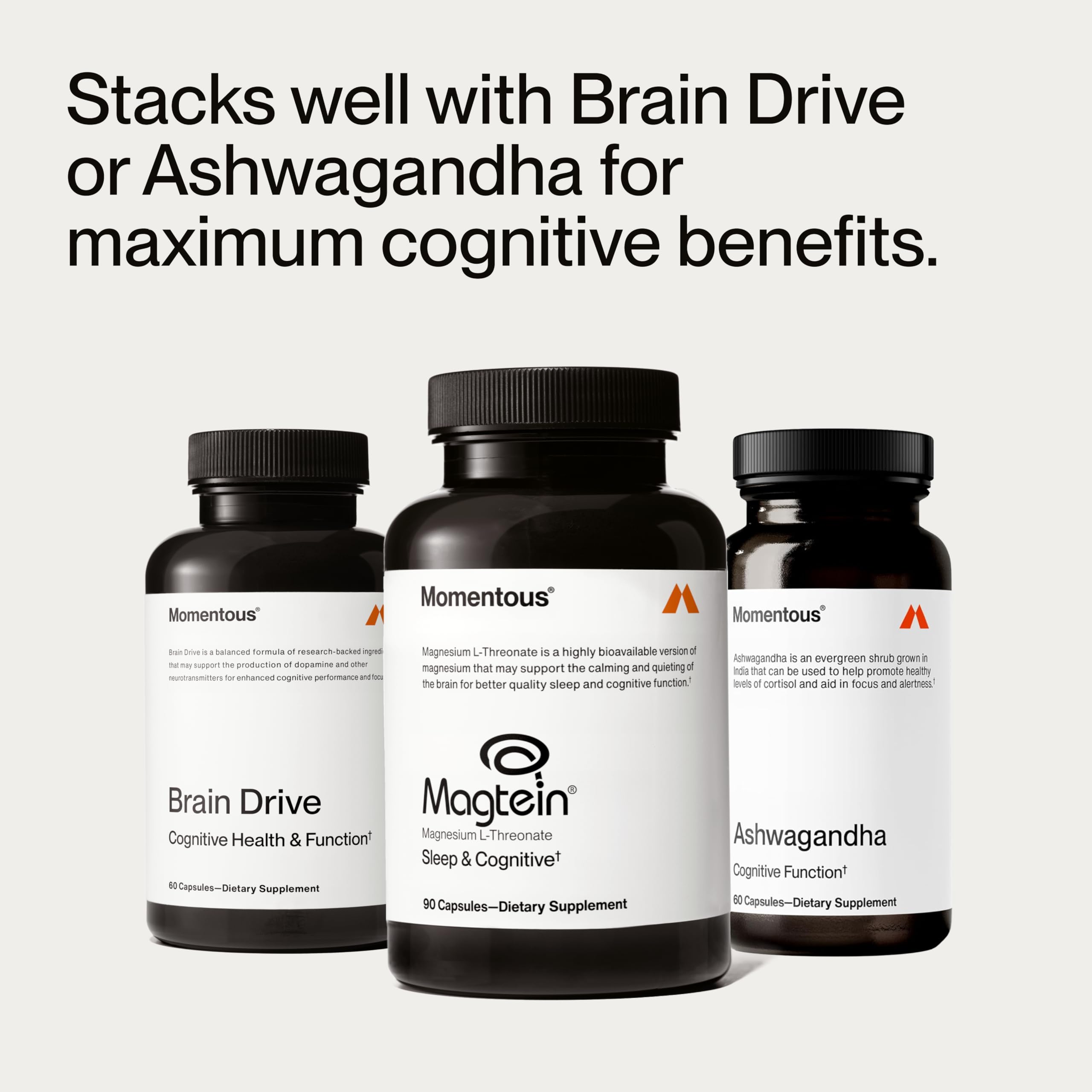 Momentous Magnesium L-Threonate 145mg supplement packaging