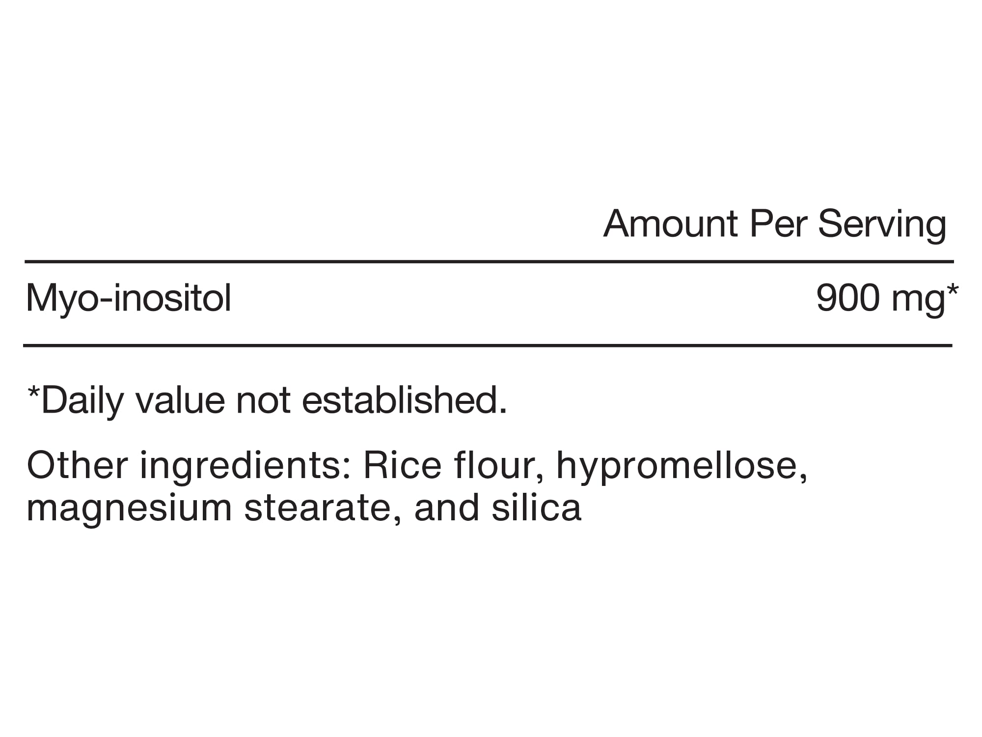 Momentous Myo-Inositol Supplement 132g back view with ingredient list