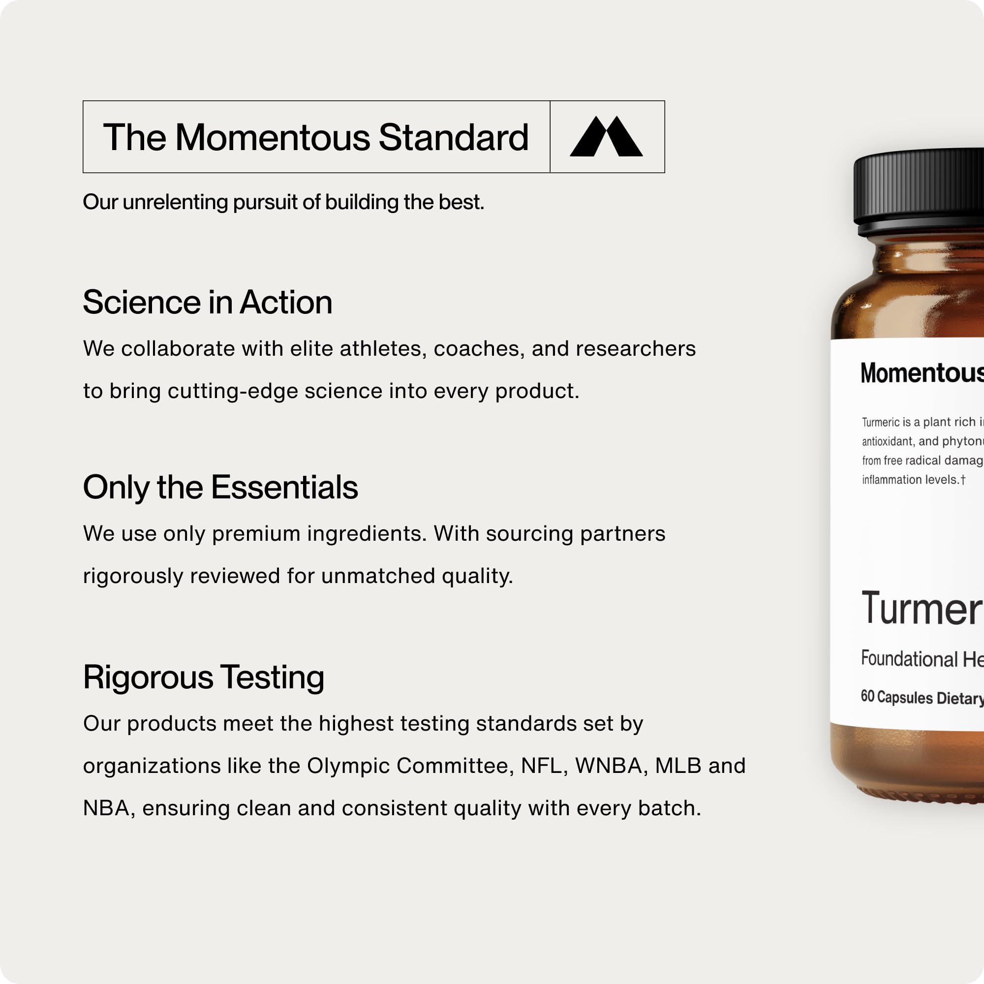 Momentous Turmeric Curcumin Supplement packaging details
