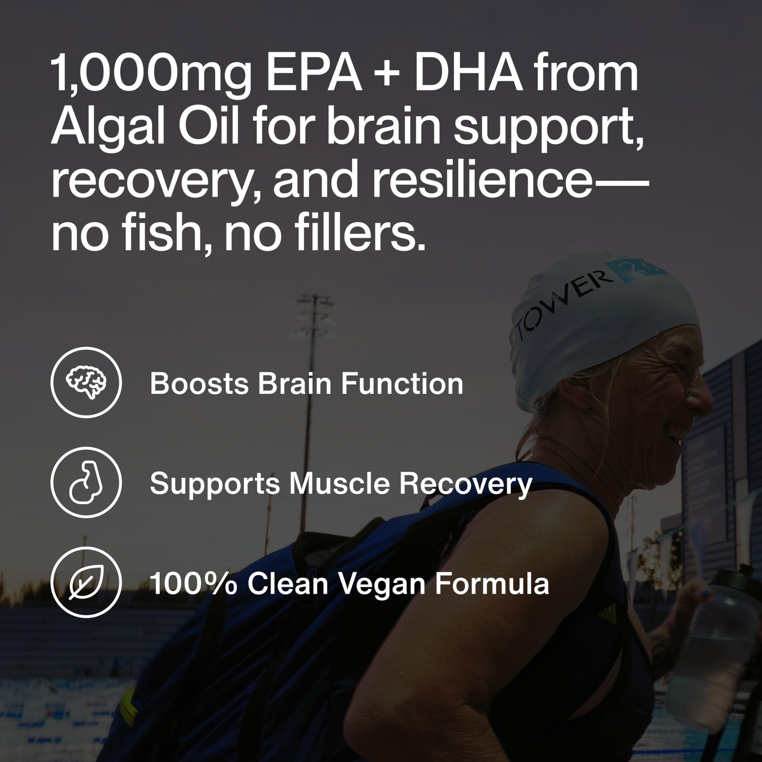 Momentous Vegan Omega-3 500mg EPA DHA supplement back view