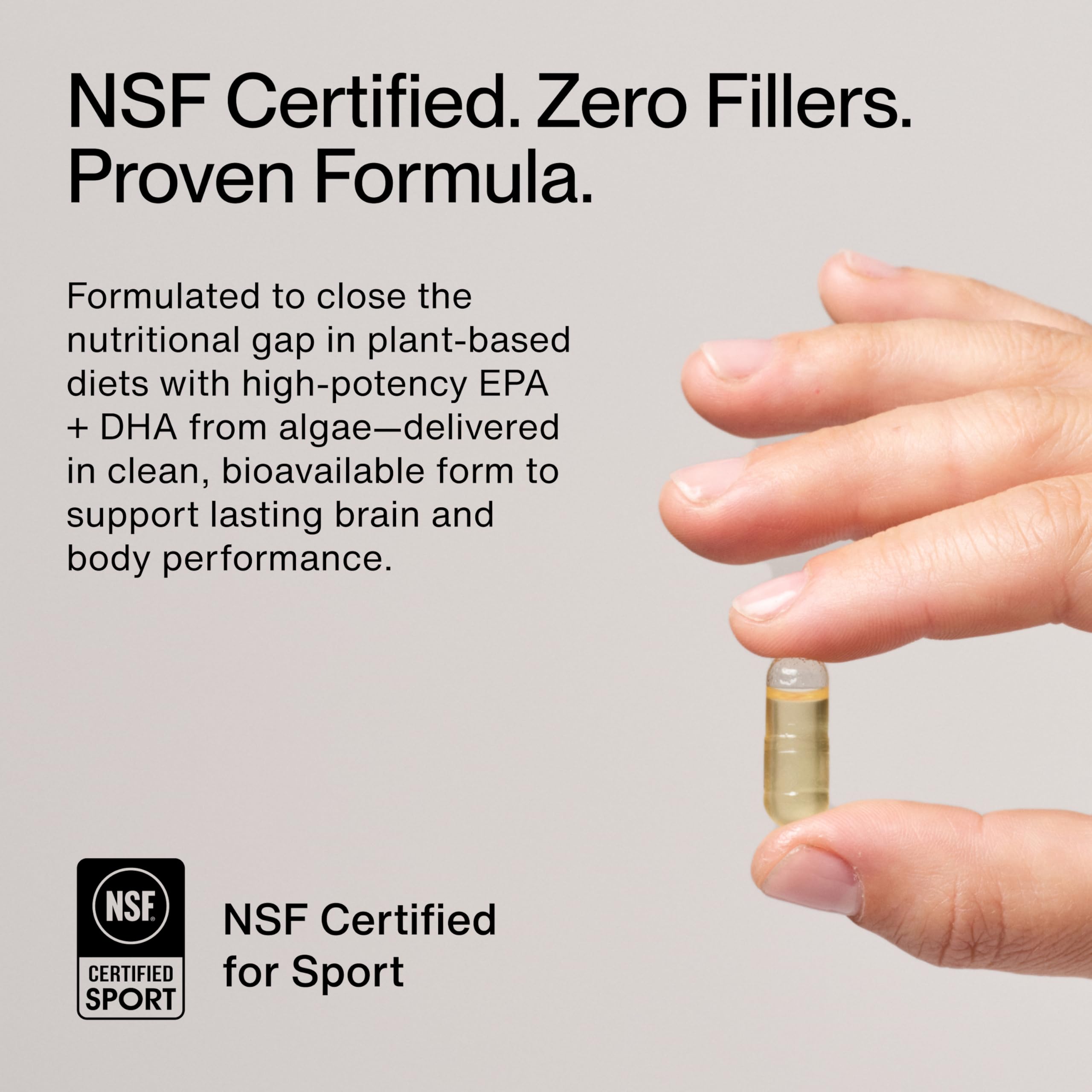 Momentous Vegan Omega-3 supplement side view