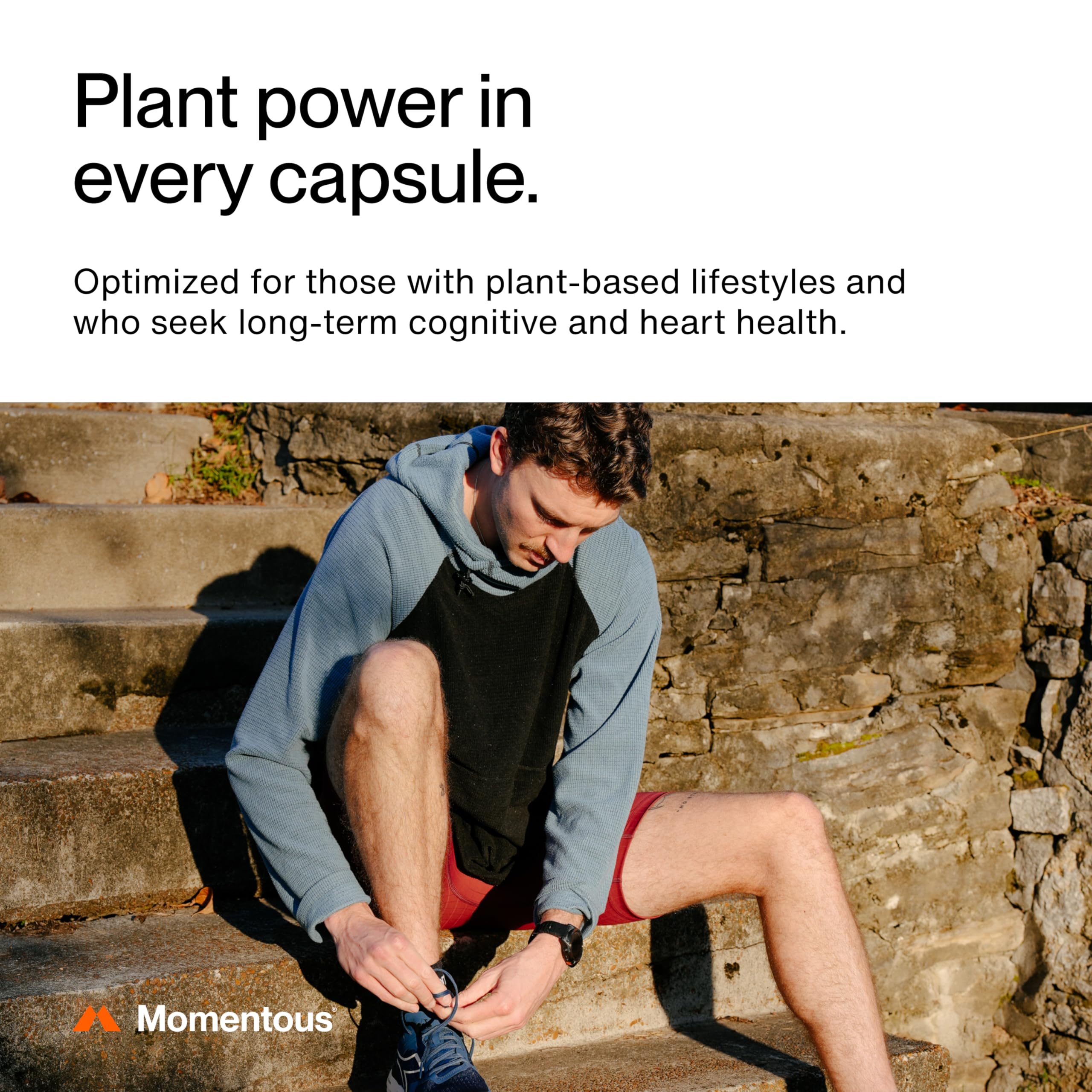 Momentous Vegan Omega-3 supplement with dosage instructions