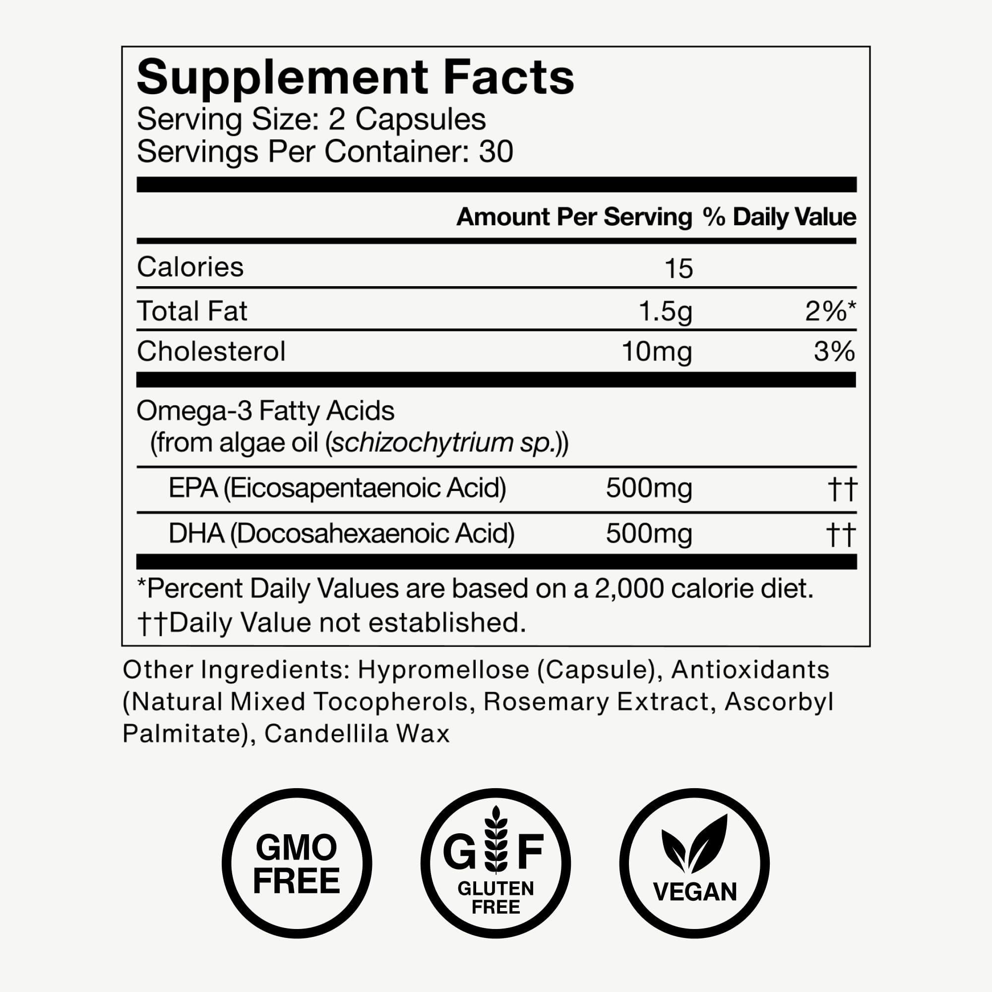Momentous Vegan Omega-3 supplement with natural elements