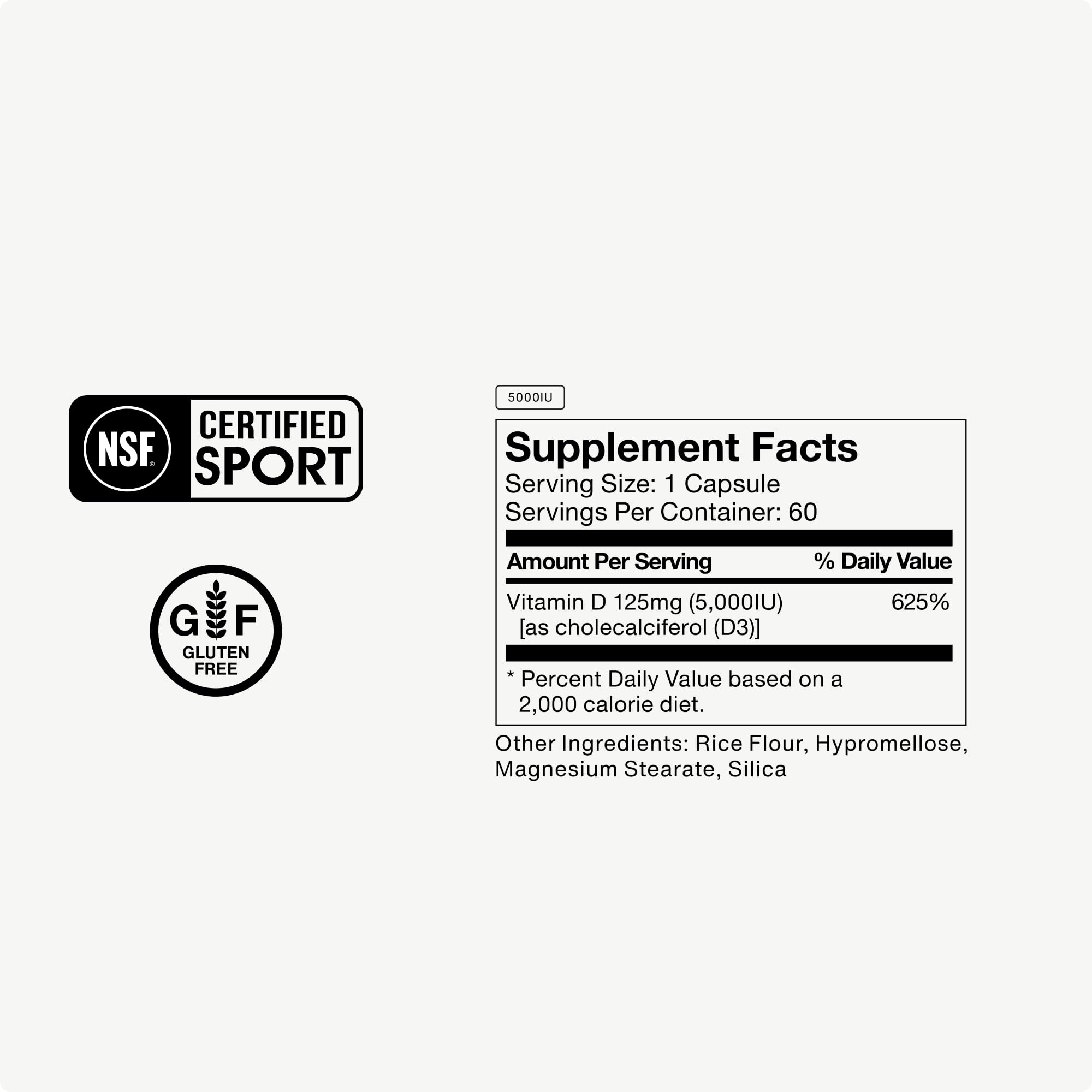 Momentous Vitamin D3 Supplement 136g back view