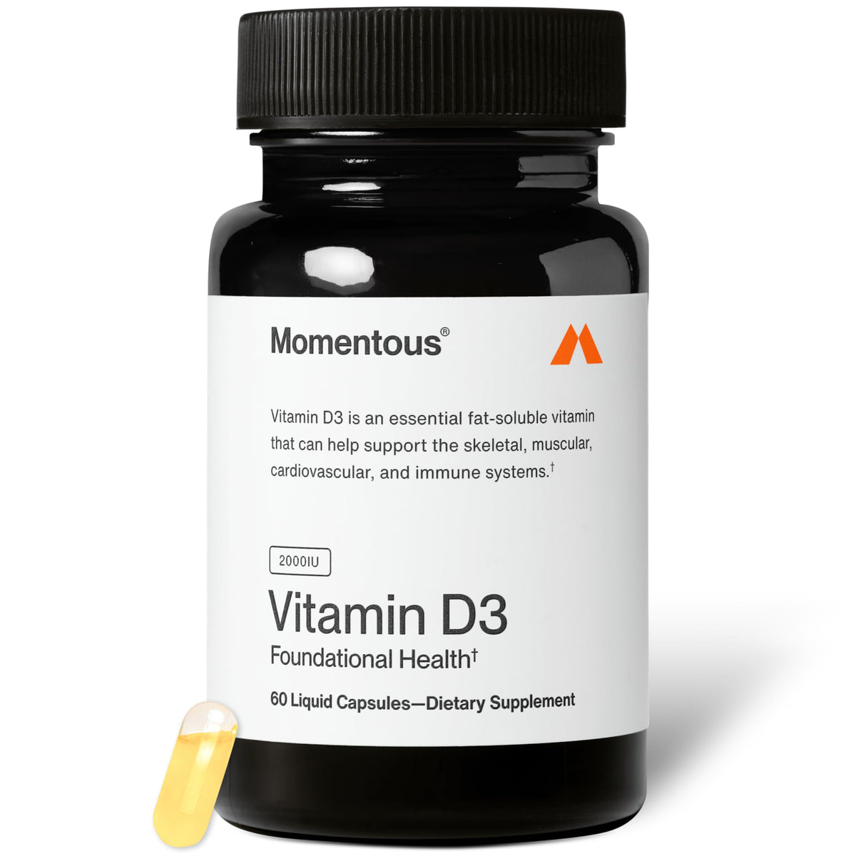Momentous Vitamin D3 Supplement 41g front view