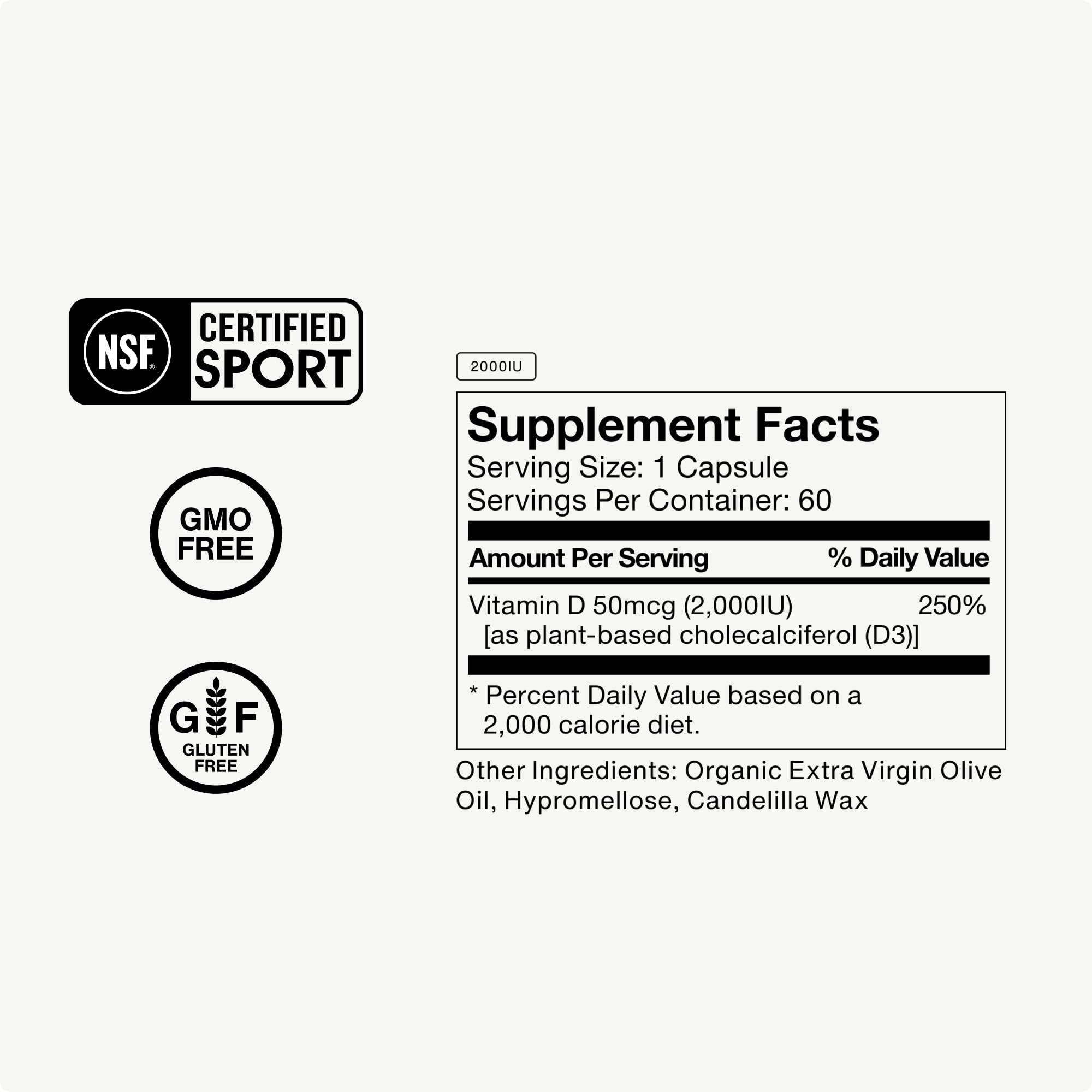 Momentous Vitamin D3 Supplement 41g ingredients list
