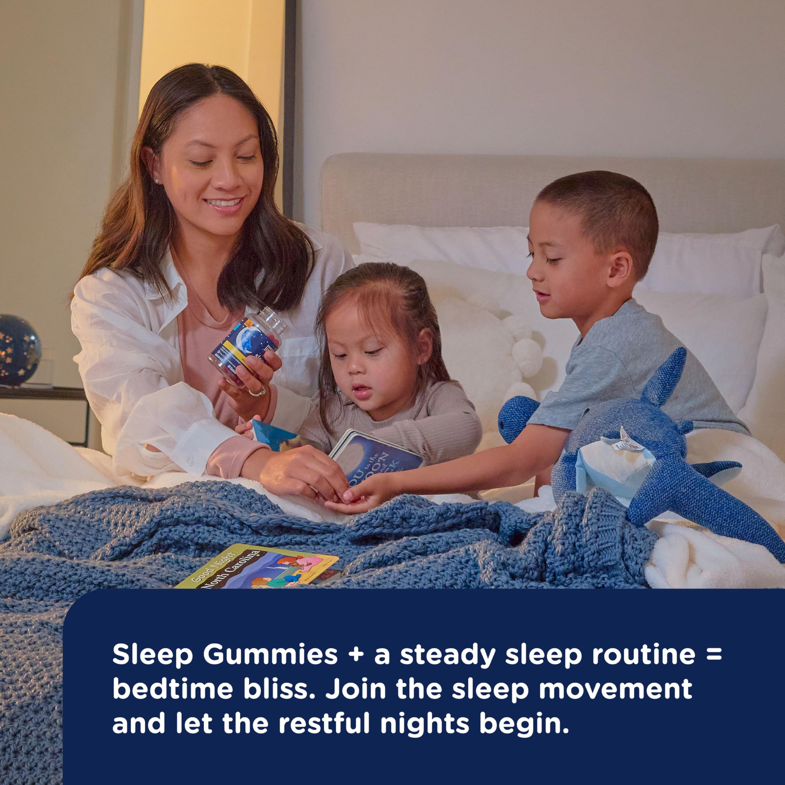 Mommy's Bliss Kids Melatonin Gummies back view with nutritional information