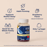 Mommy's Bliss Kids Sleep Gummies with melatonin on a wooden table