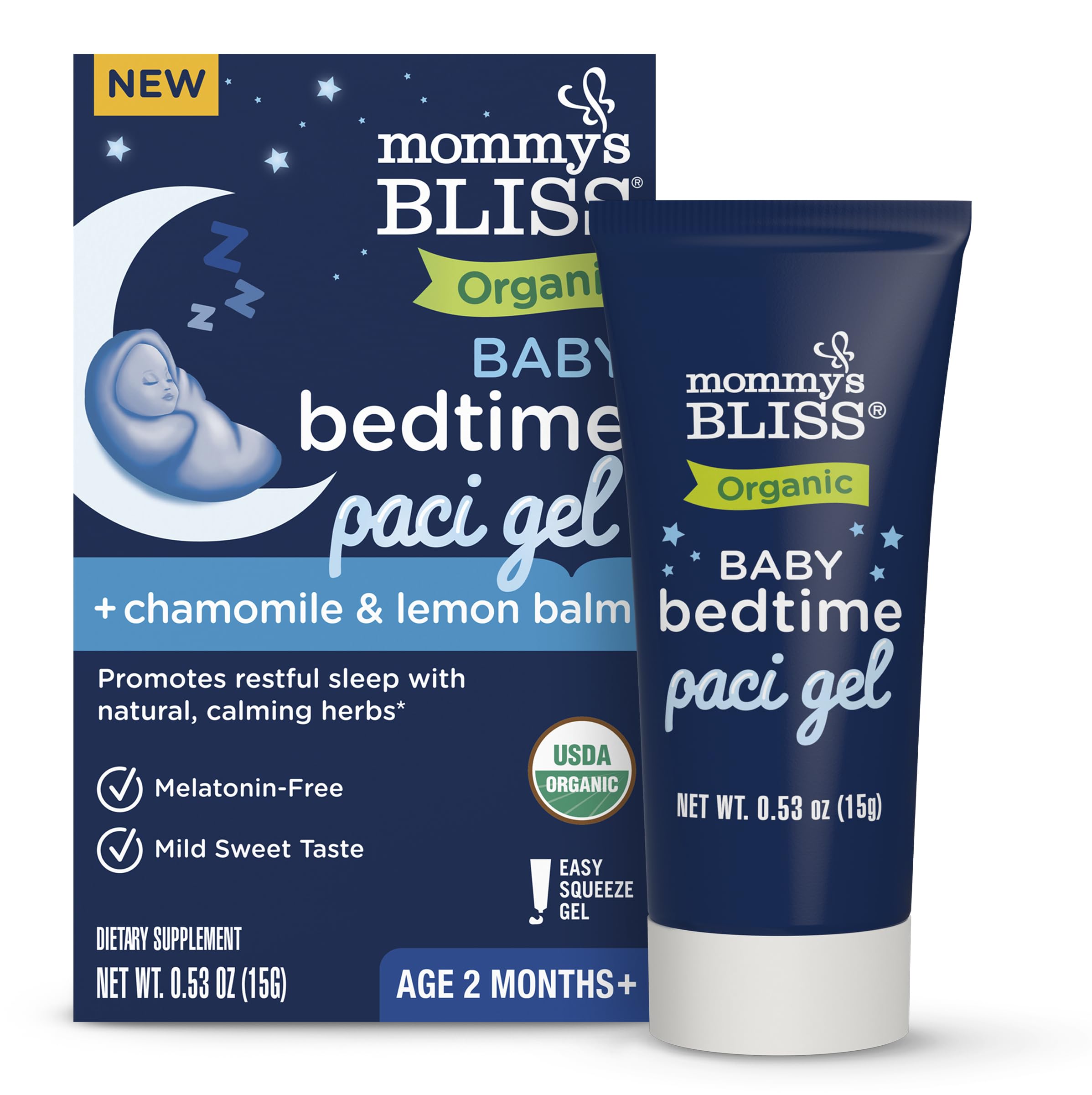 Mommy's Bliss Organic Baby Bedtime Paci Gel 0.53 Oz front view