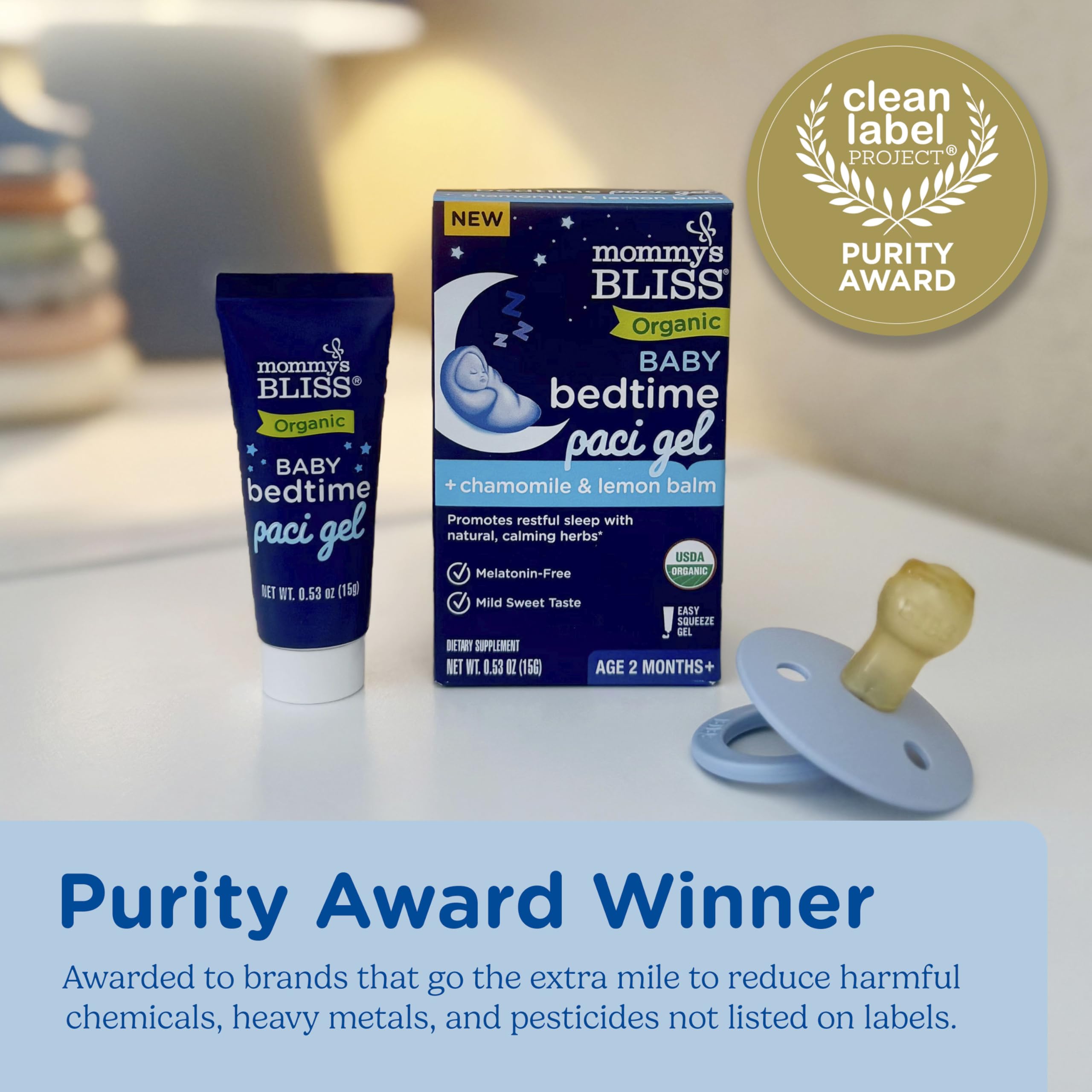 Mommy's Bliss Organic Baby Bedtime Paci Gel ingredients list