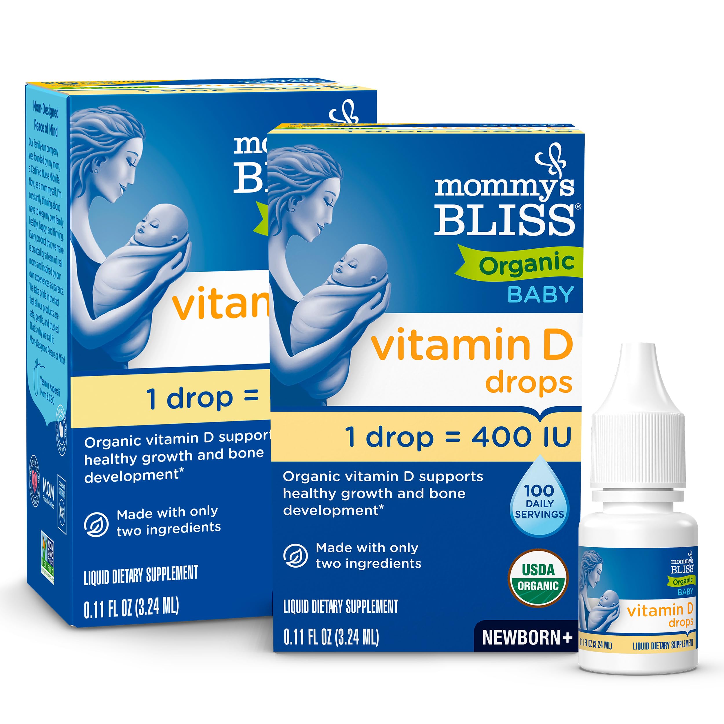 Mommy's Bliss Organic Vitamin D Drops bottle front view