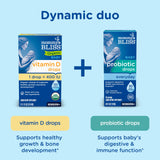 Mommy's Bliss Organic Vitamin D Drops with a spoon on a table