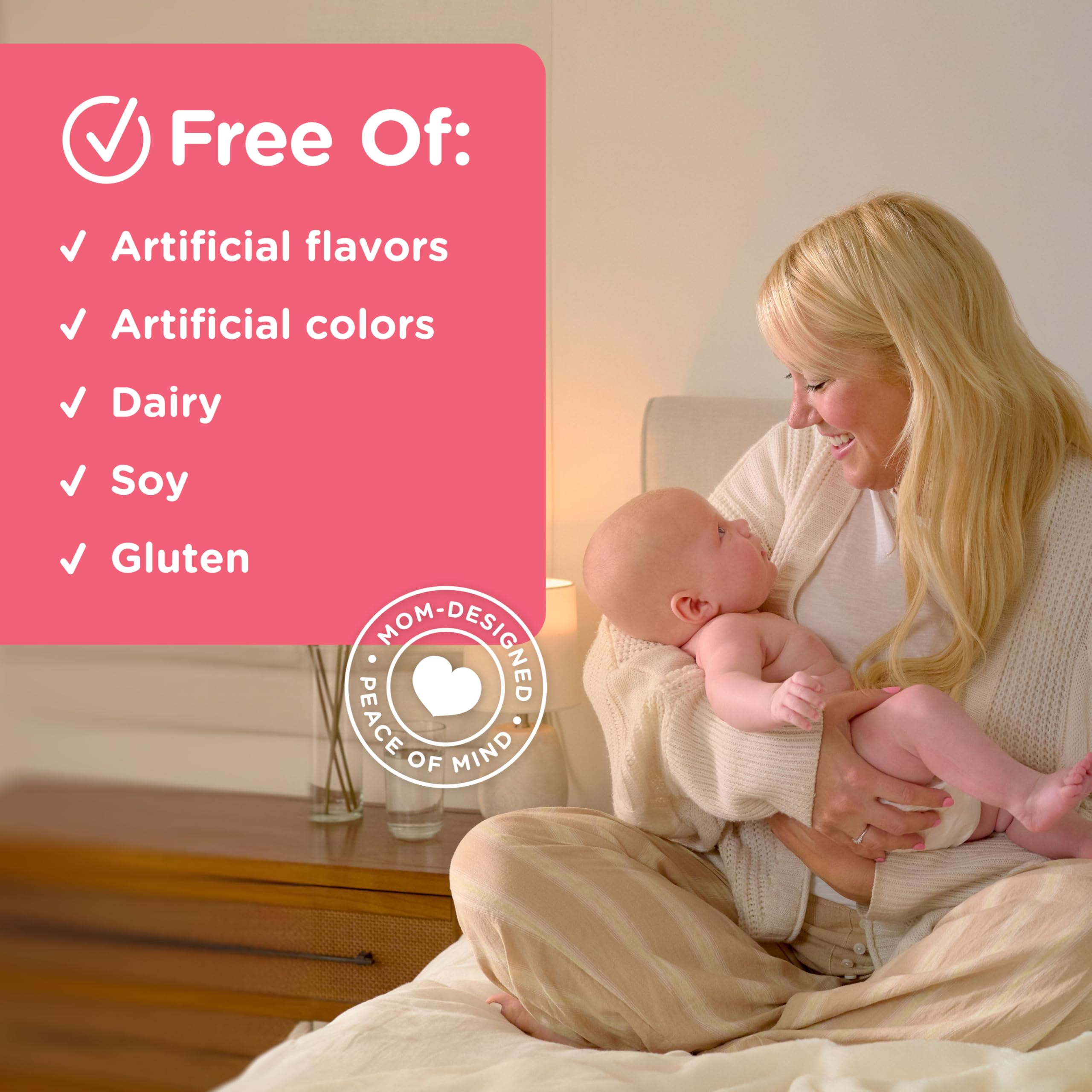 Mommy's Bliss Postnatal Lactation Capsules with a glass of water