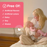 Mommy's Bliss Postnatal Lactation Capsules with a glass of water
