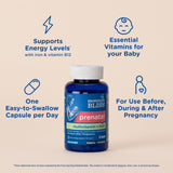 Mommy's Bliss Prenatal Multivitamins capsules on a white background