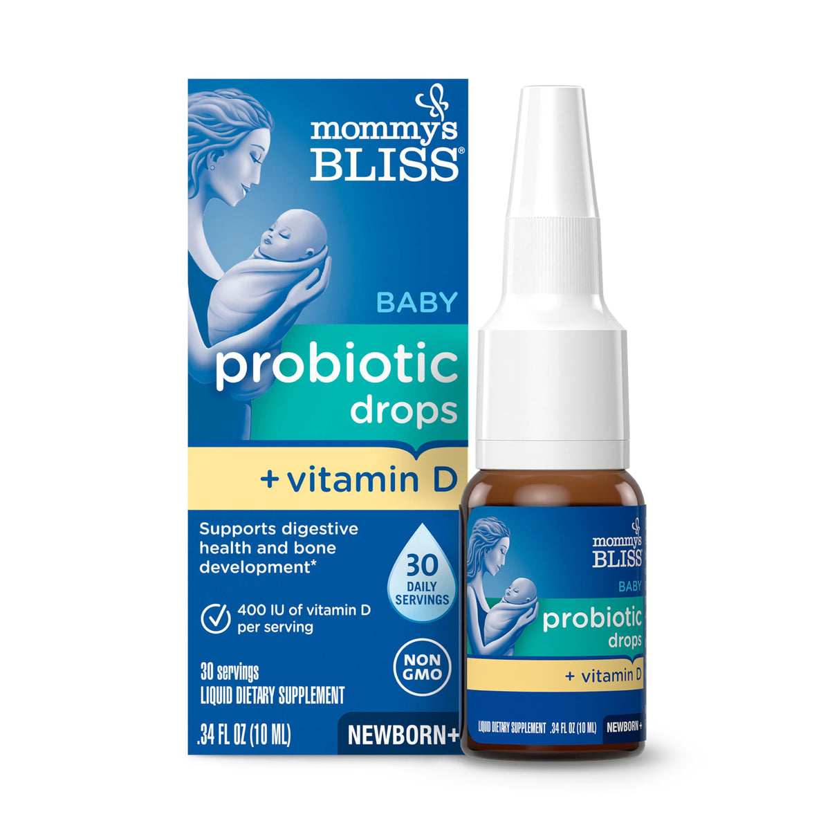 Mommy's Bliss Probiotic Drops + Vitamin D for Infants 50g front view