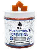 MOMOF4TRANSFORM Creatine Gummies 5g orange flavour in a gym bag