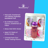 Momsanity BCAA Powder 331g side view showing mixing instructions