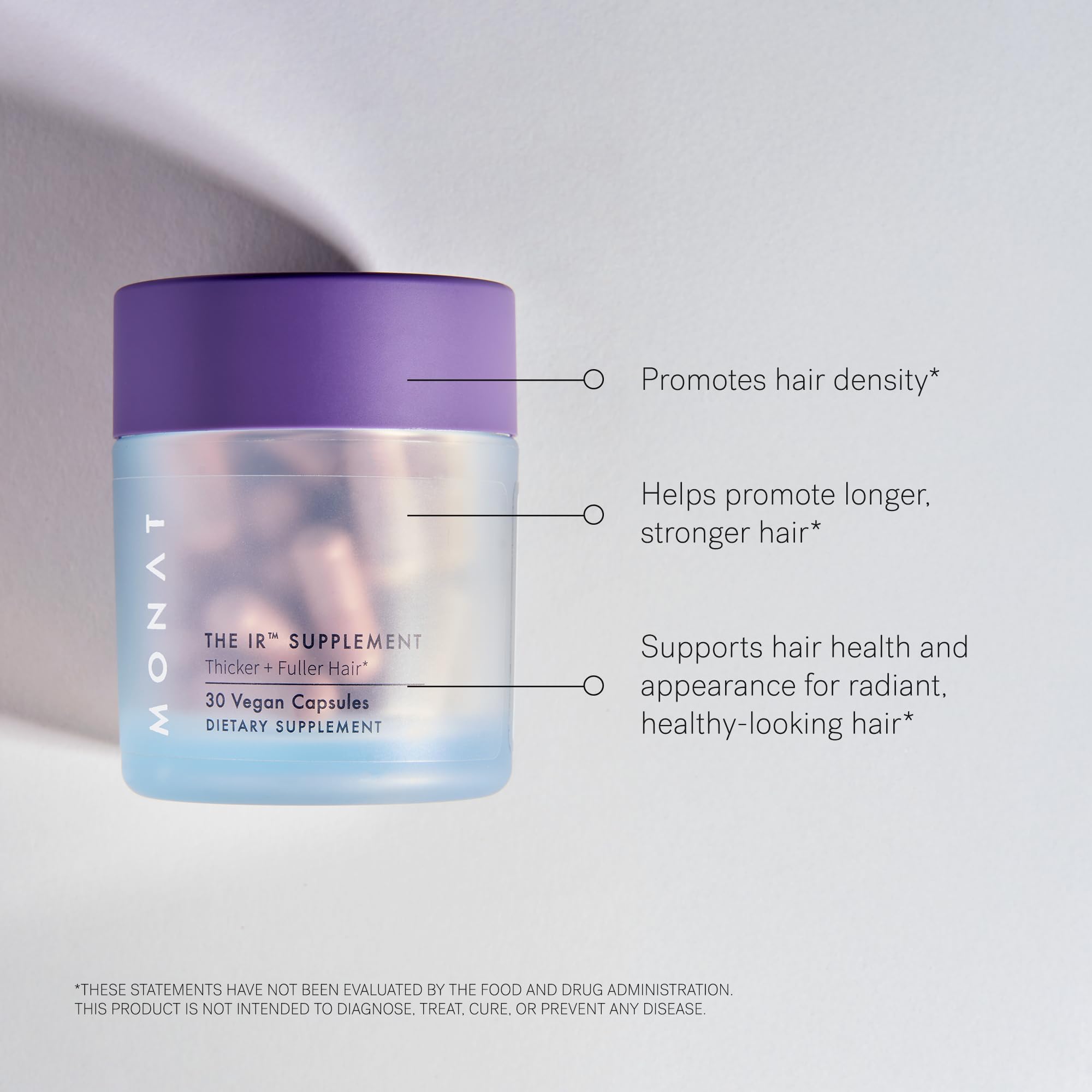 MONAT THE IR Hair Supplement 30 Capsules side view