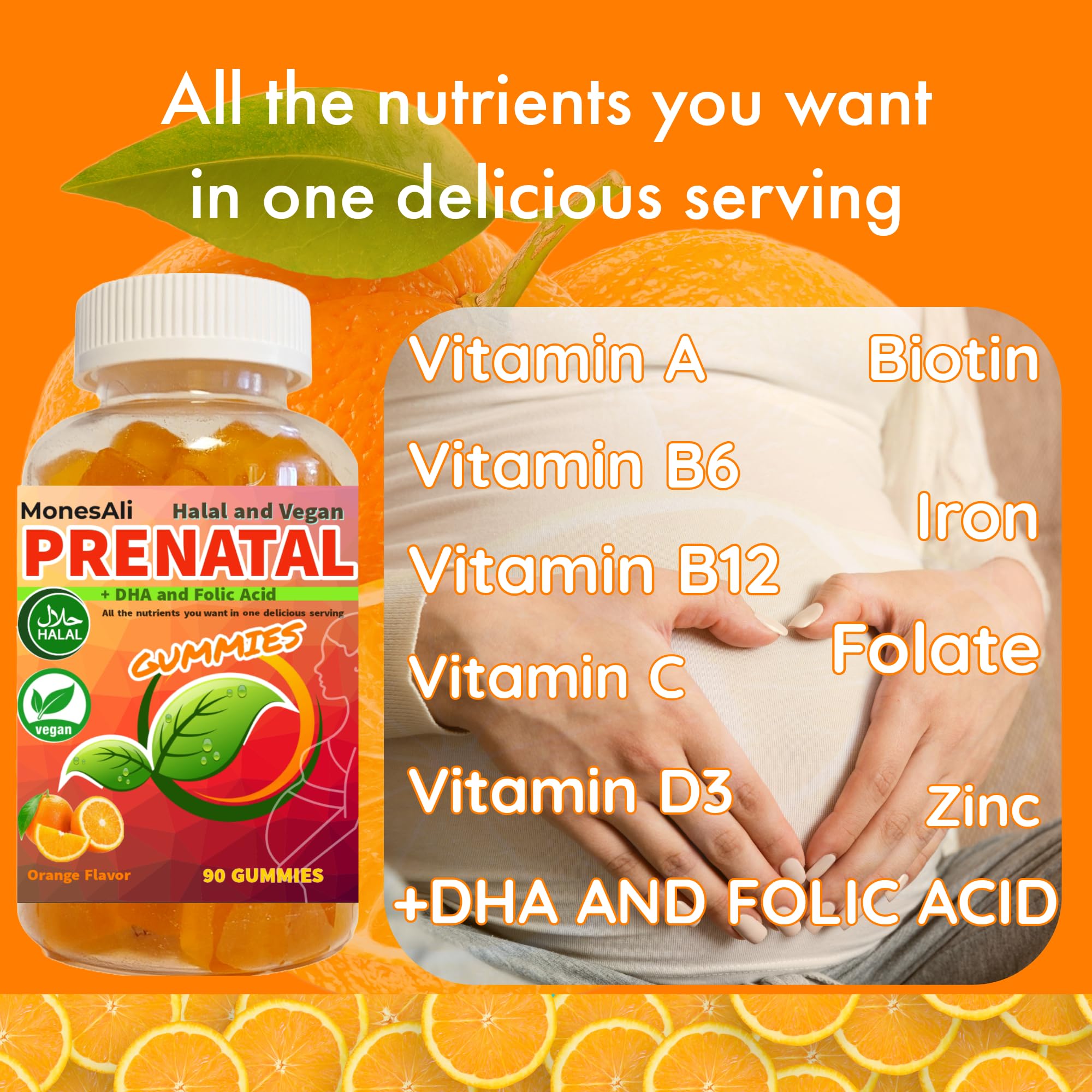 MonesAli Prenatal Gummies bottle side view