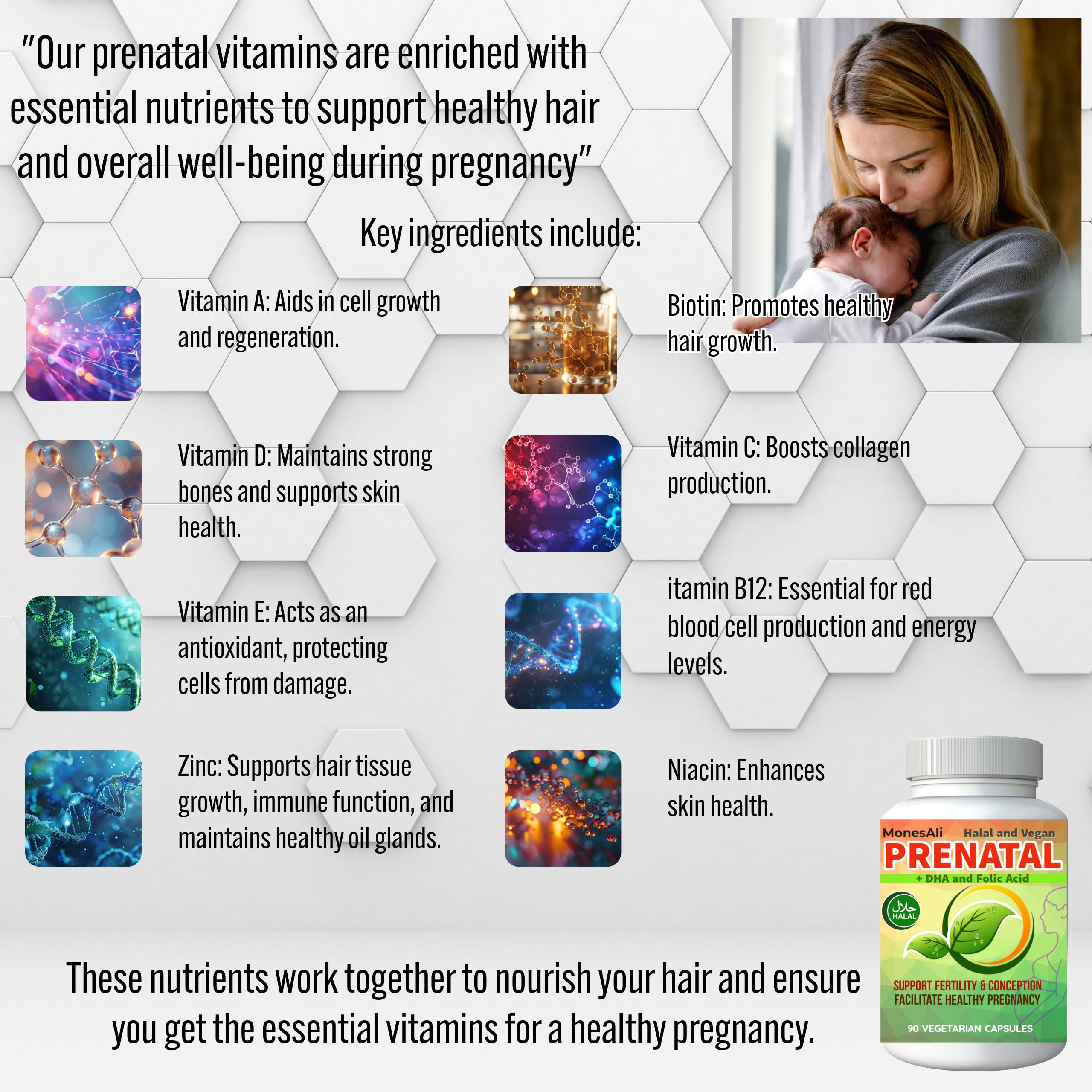 MonesAli Prenatal Vitamins for Women packaging