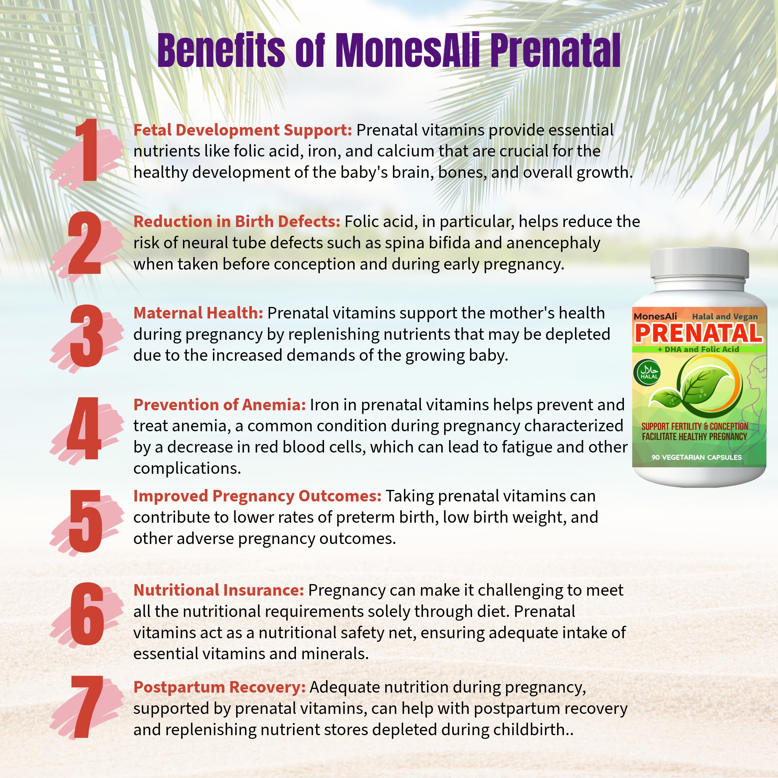 MonesAli Prenatal Vitamins with a measuring spoon