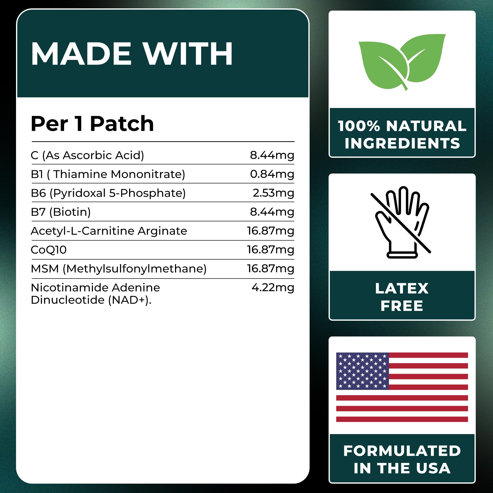 MONIER Antioxidant Patches laid out flat