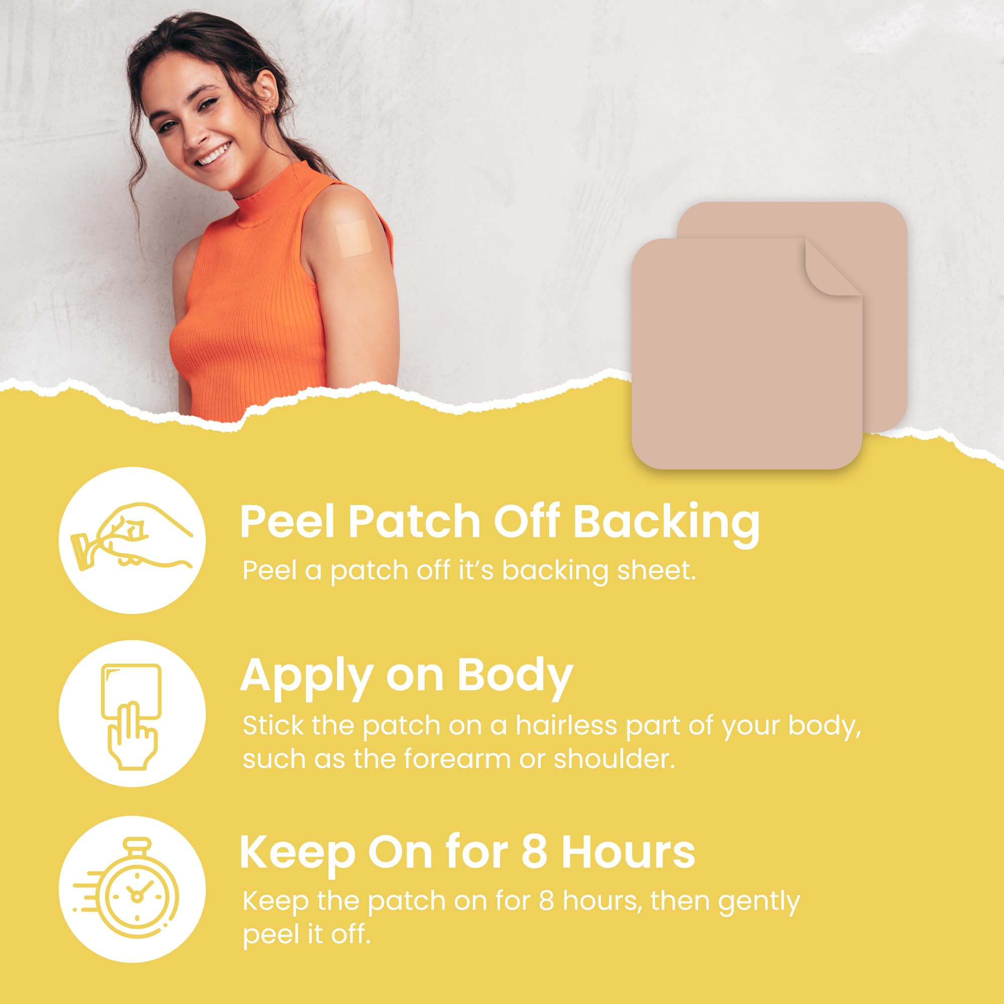 MONIER Calcium Patch applied on skin