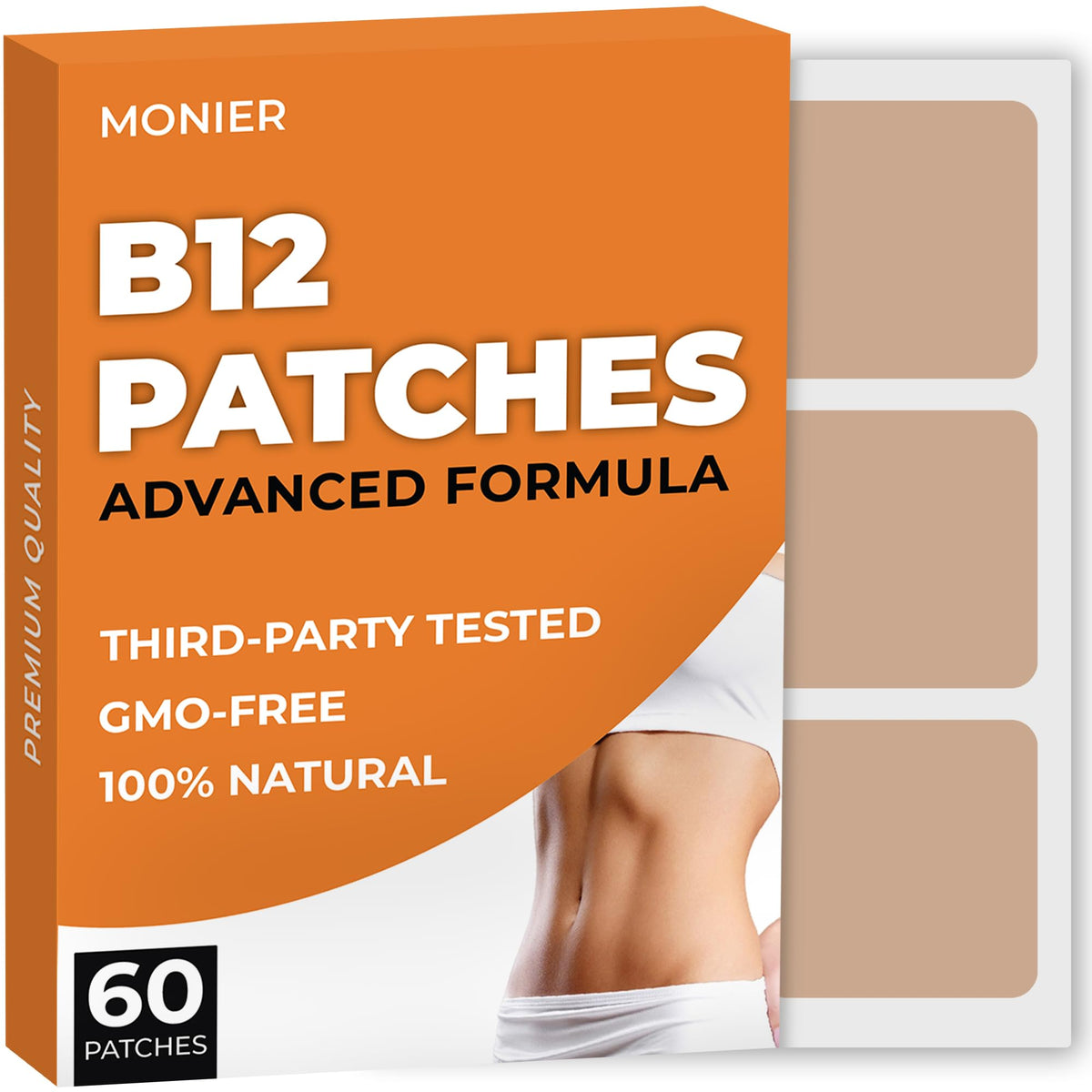 MONIER Vitamin B12 Patches front view in packaging