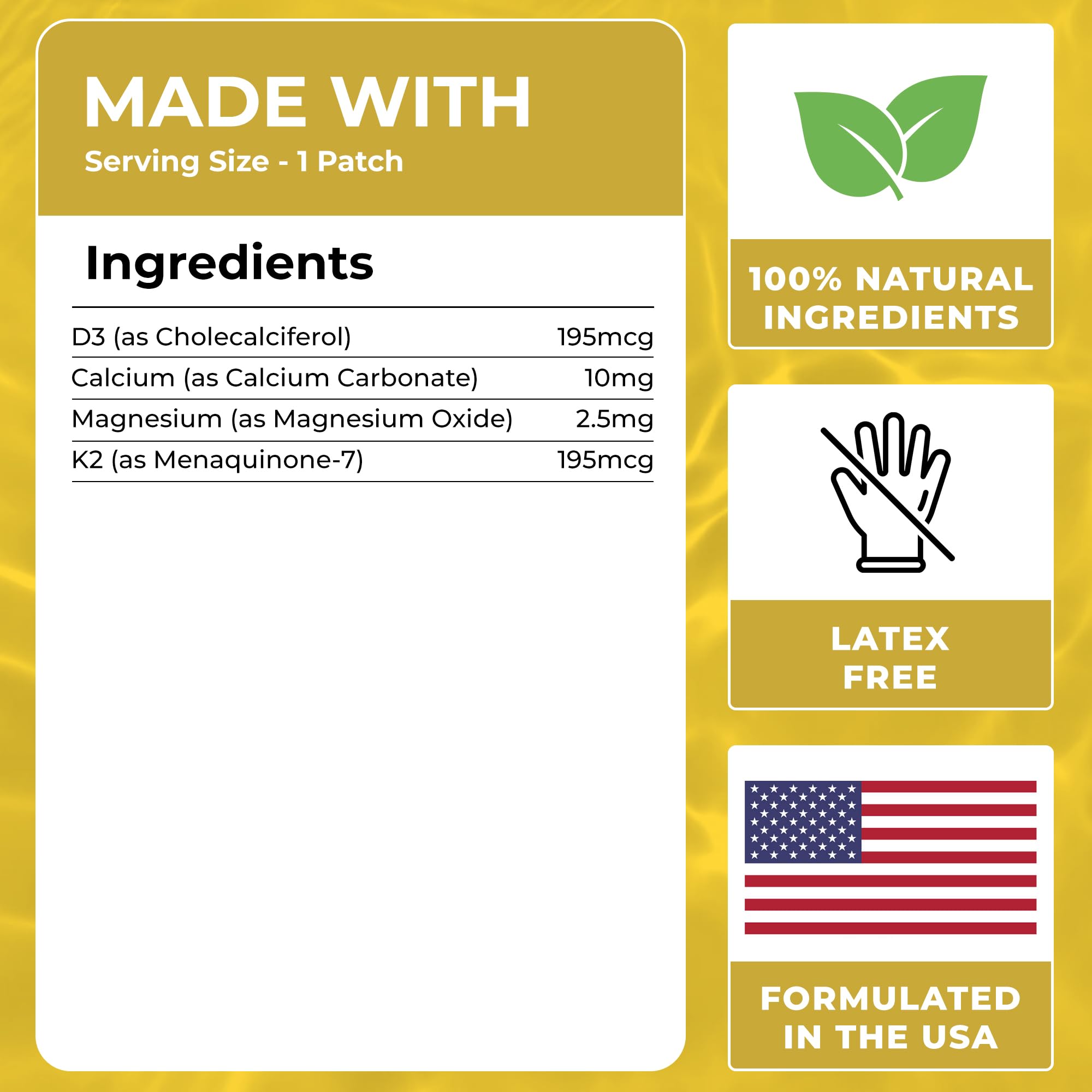 MONIER Vitamin Patches with natural ingredients highlighted