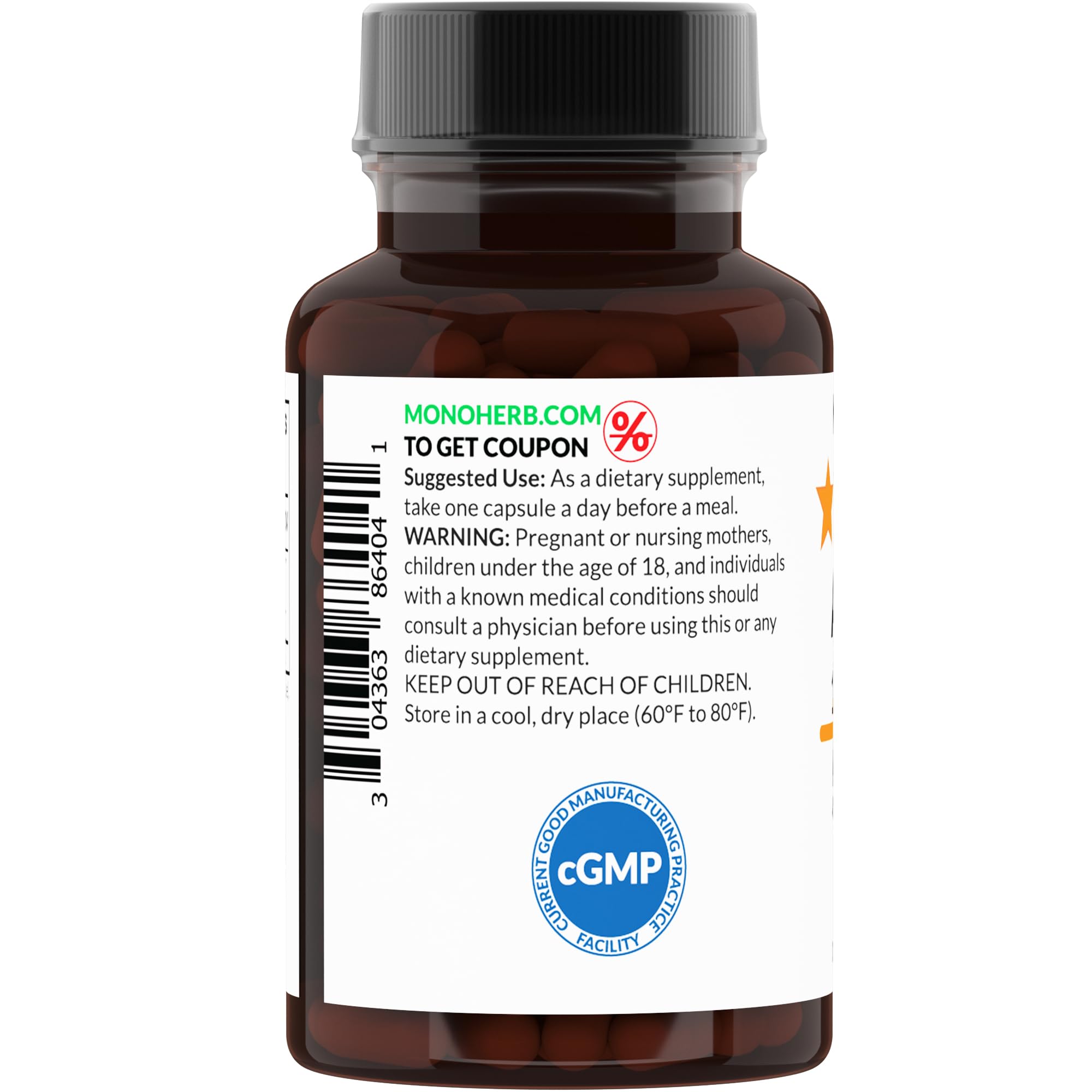 MONOHERB Apricot 10:1 Extract packaging with capsule details