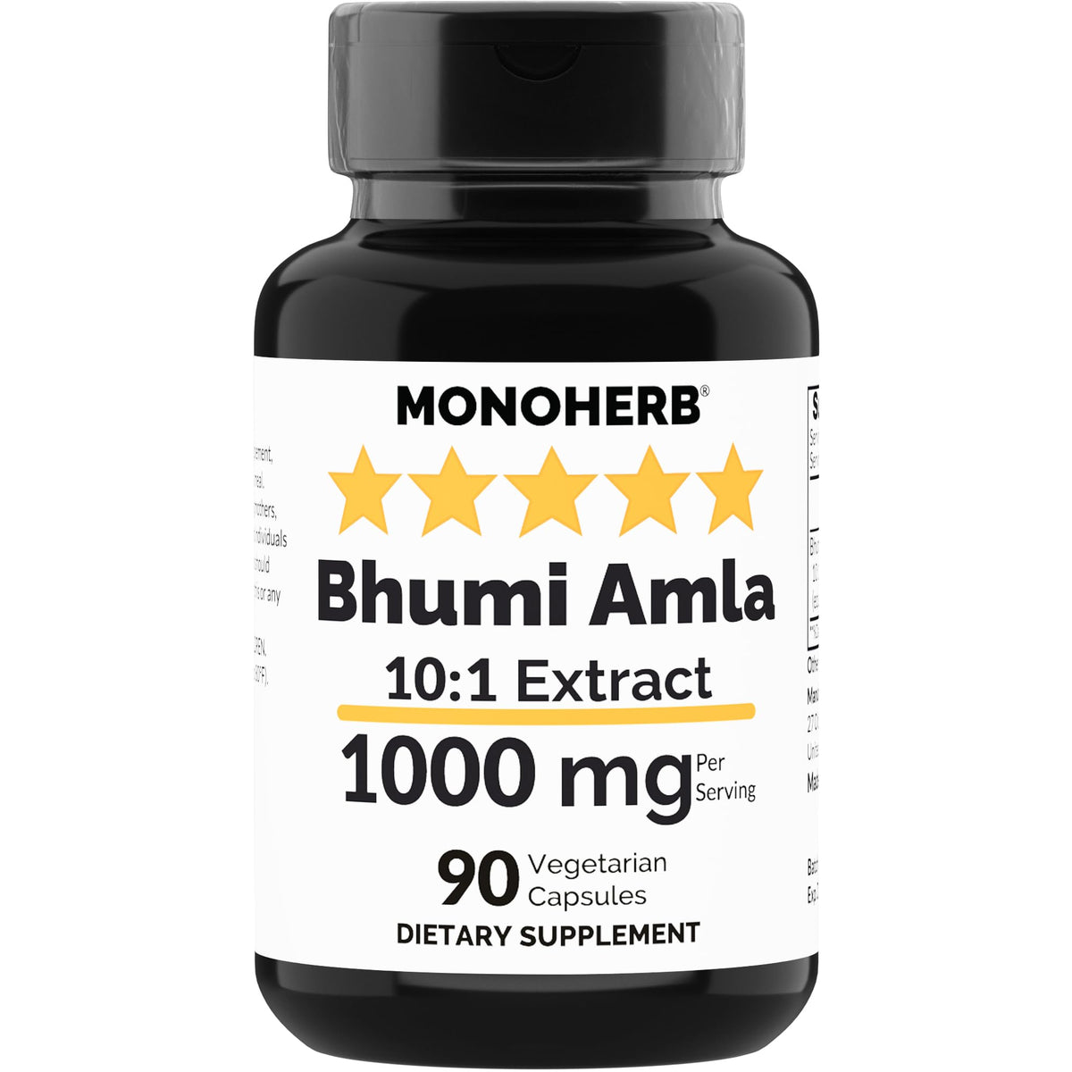 MONOHERB Extra Strength 10X Extract 1000mg vegetable capsules front view