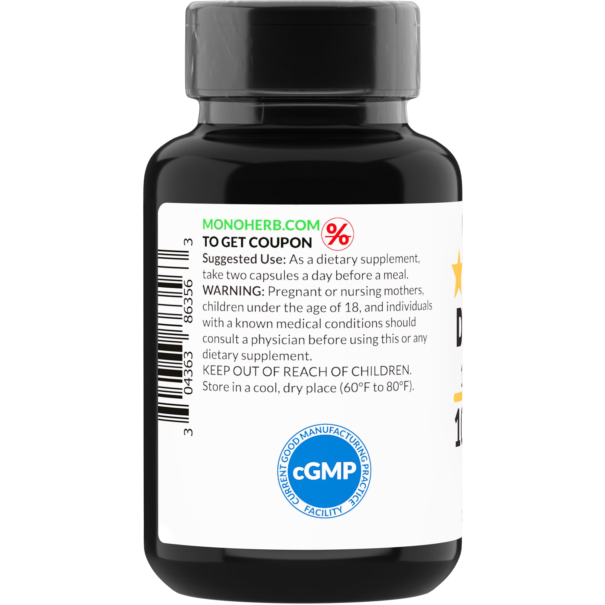 MONOHERB Extra Strength 10X Extract capsules with dosage information