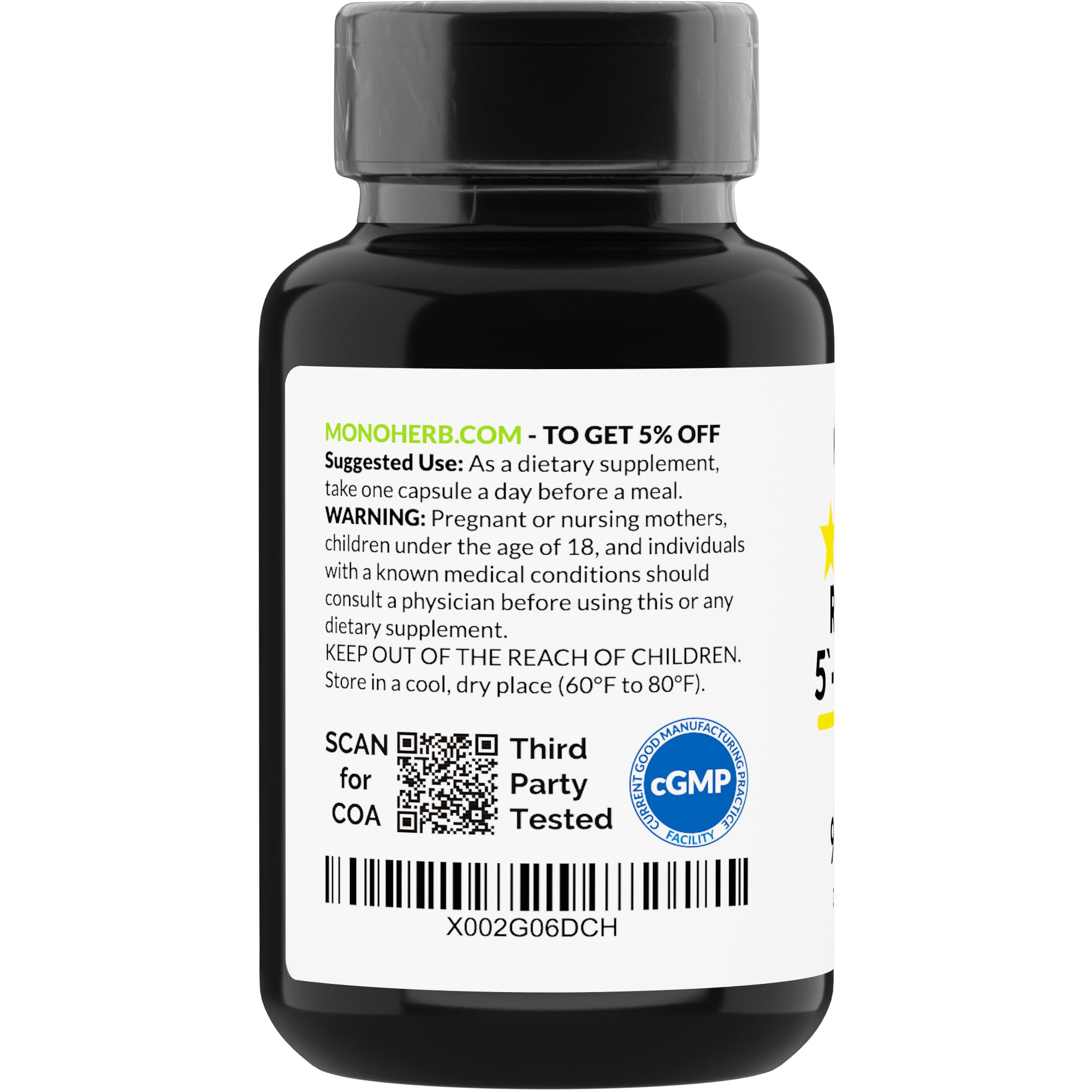 MONOHERB Riboflavin 5'-Phosphate capsules on a wooden table
