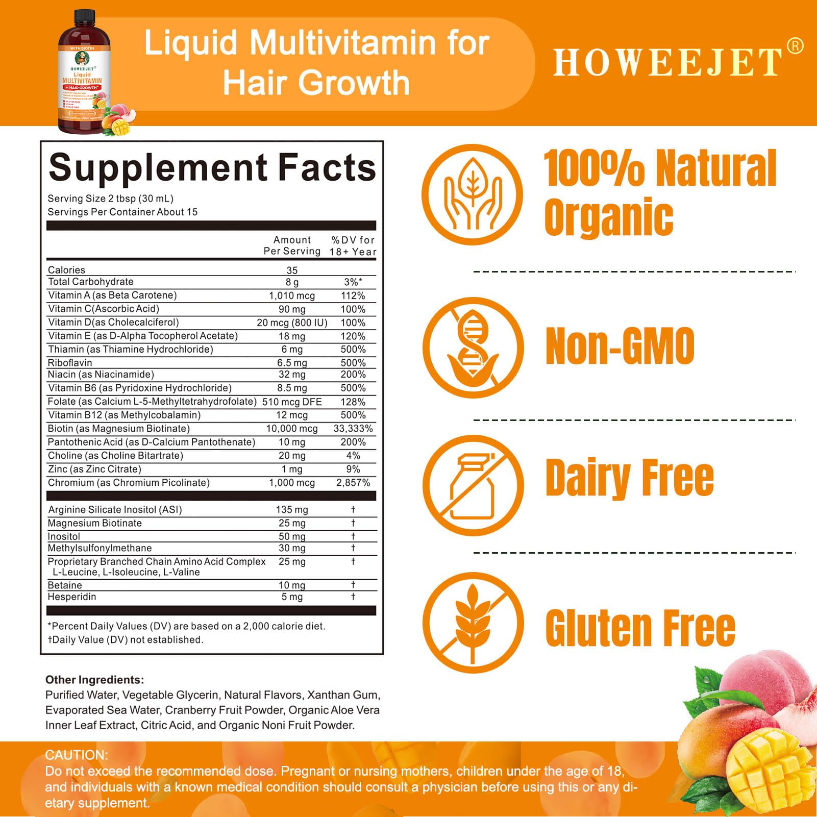 Montorchid Liquid Multivitamin 680g packaging side view