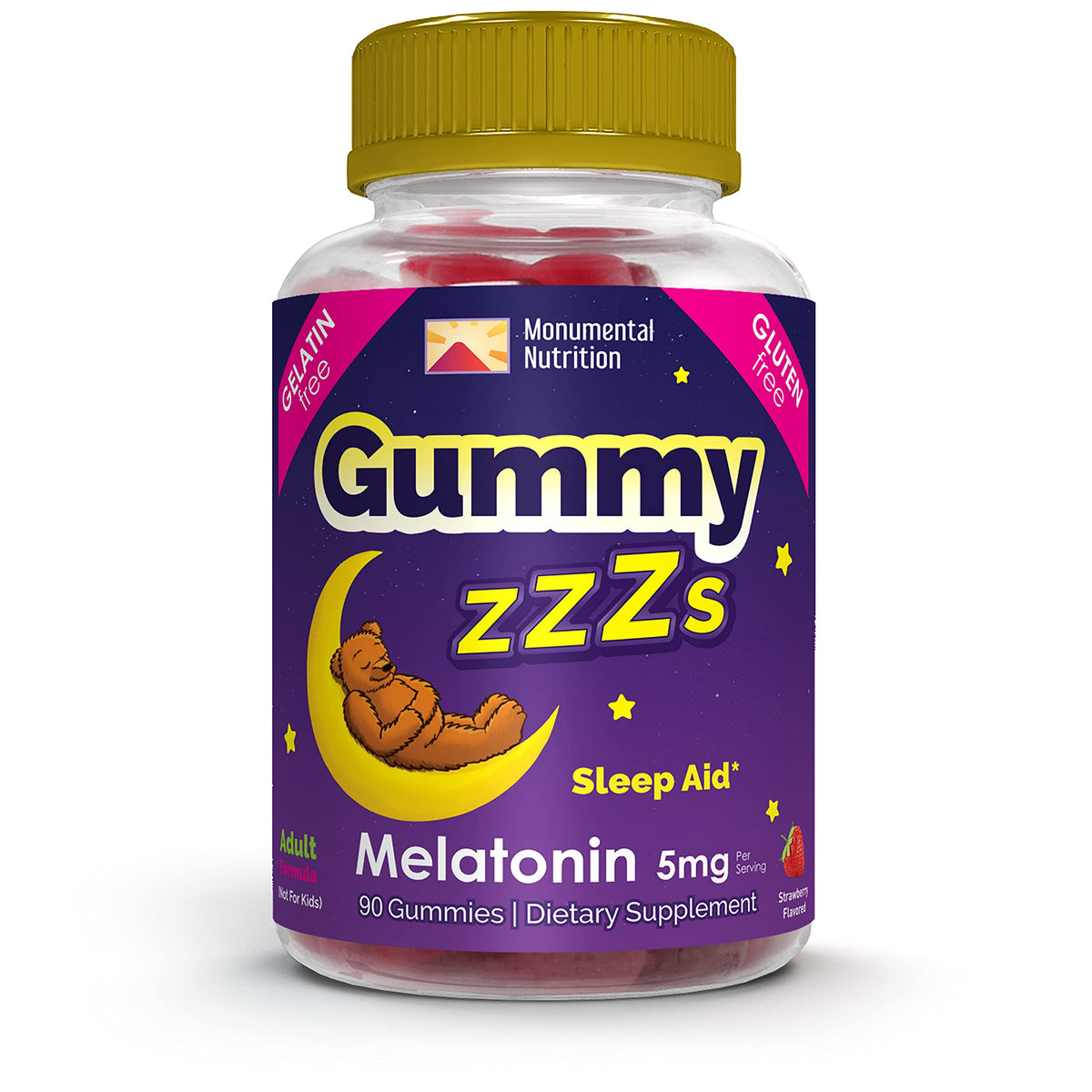 Monumental Nutrition Melatonin Gummies 5mg front view packaging