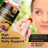 Mood Mingle Calcium Magnesium Zinc Gummies with fresh fruits for flavour