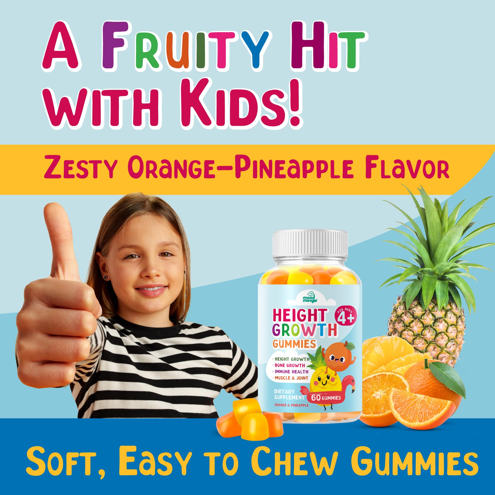 Mood Mingle Kids’ Vitamin Gummies showing soft, chewable texture