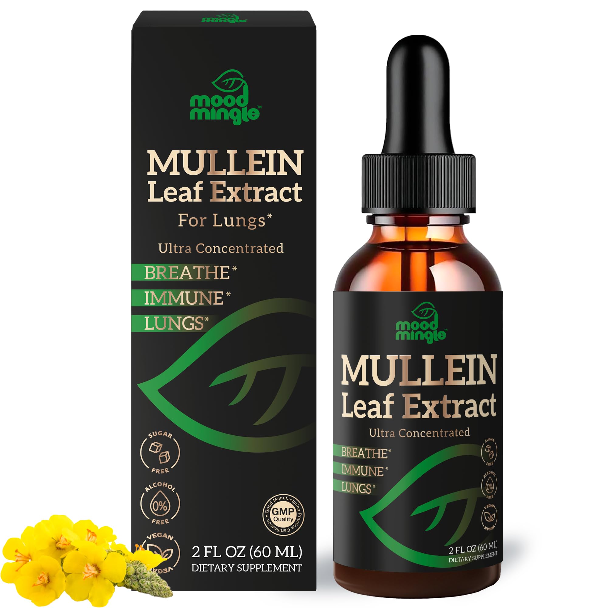 Mood Mingle Mullein Leaf Extract 6-in-1 Herbal Supplement front view