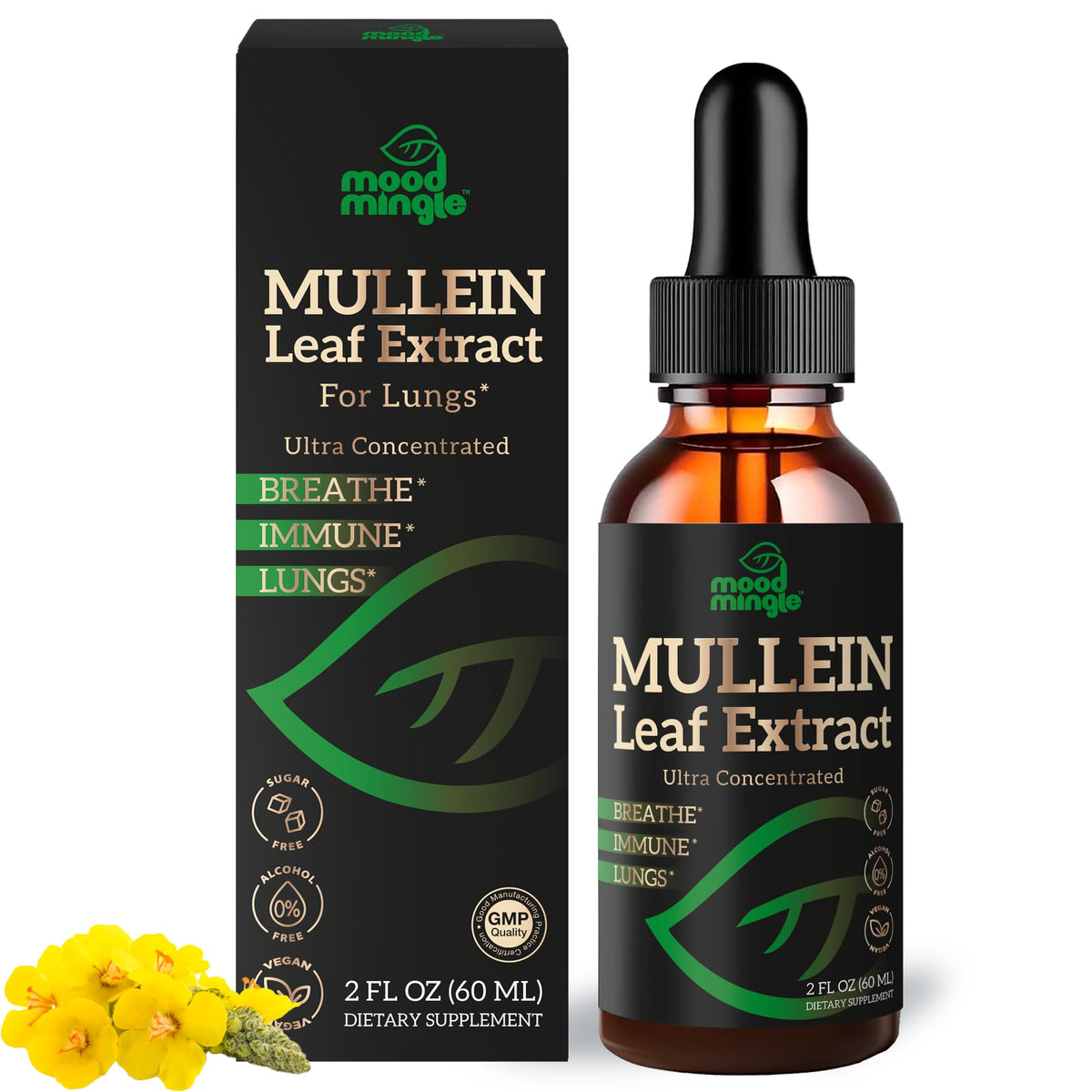 Mood Mingle Mullein Leaf Extract 6-in-1 Herbal Supplement front view