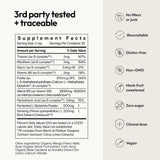 Moon Juice B-Complex Powder 48g back view with nutritional information
