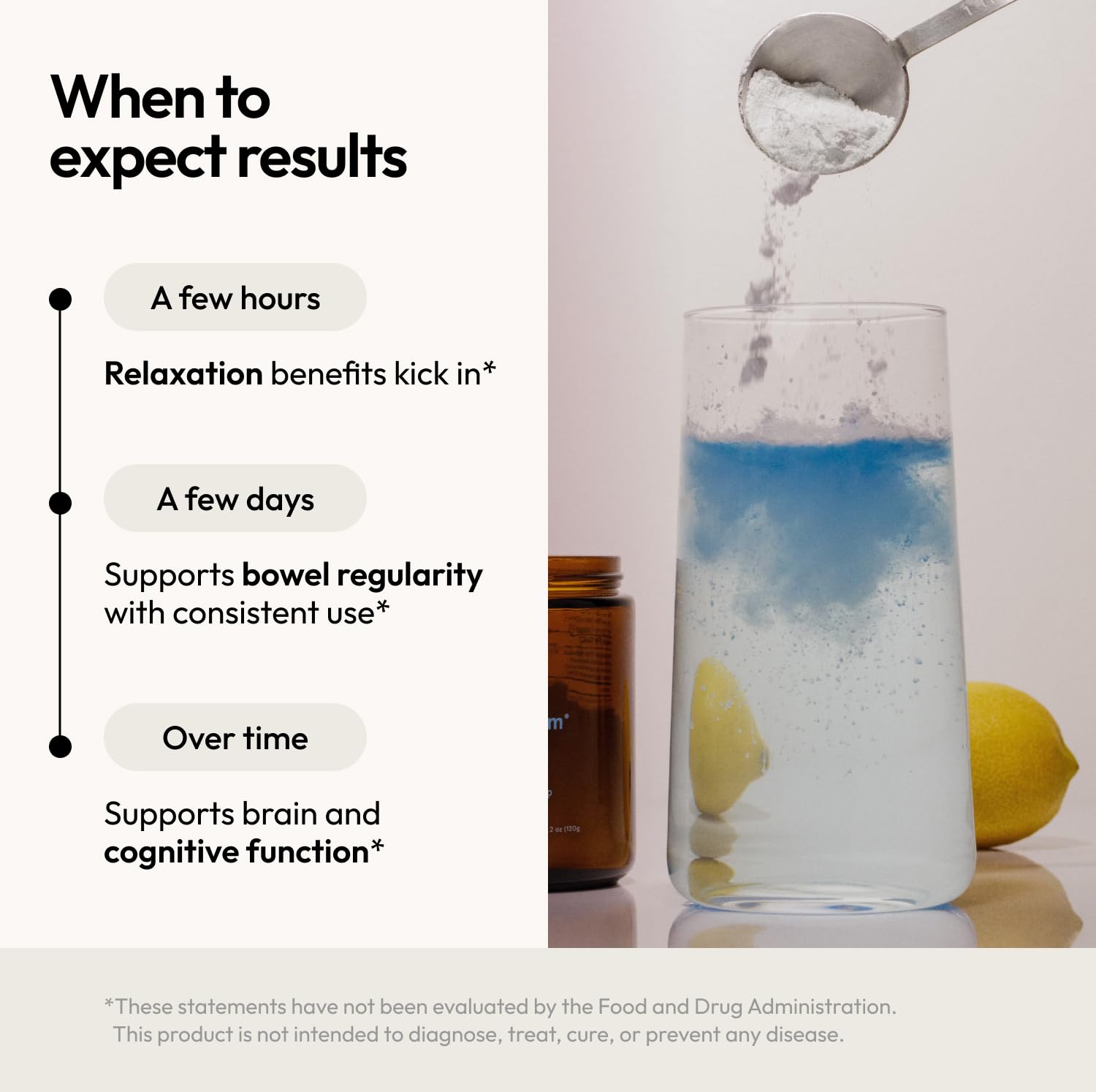 Moon Juice Magnesium L-Theanine Powder mixed in water