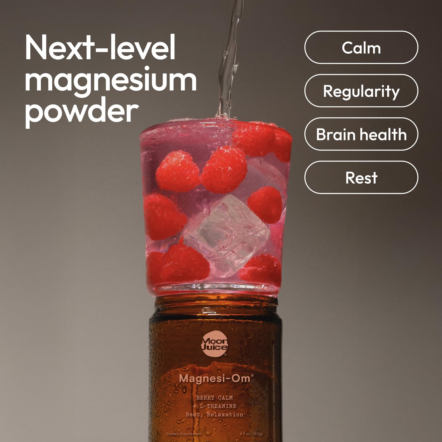 Moon Juice Magnesium L-Theanine Powder mixed with Tart Cherry Juice