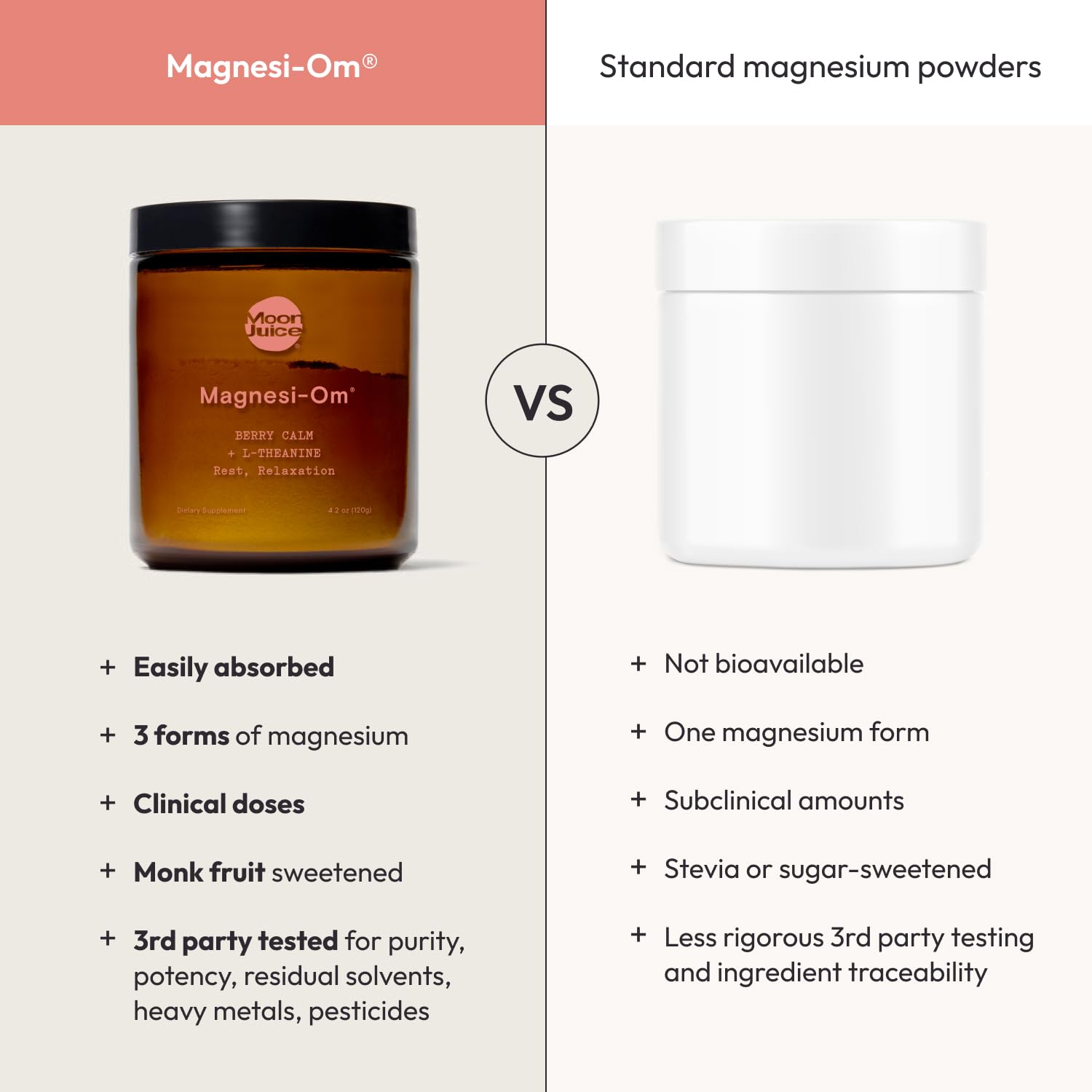 Moon Juice Magnesium Supplement Powder 142g ingredients close-up