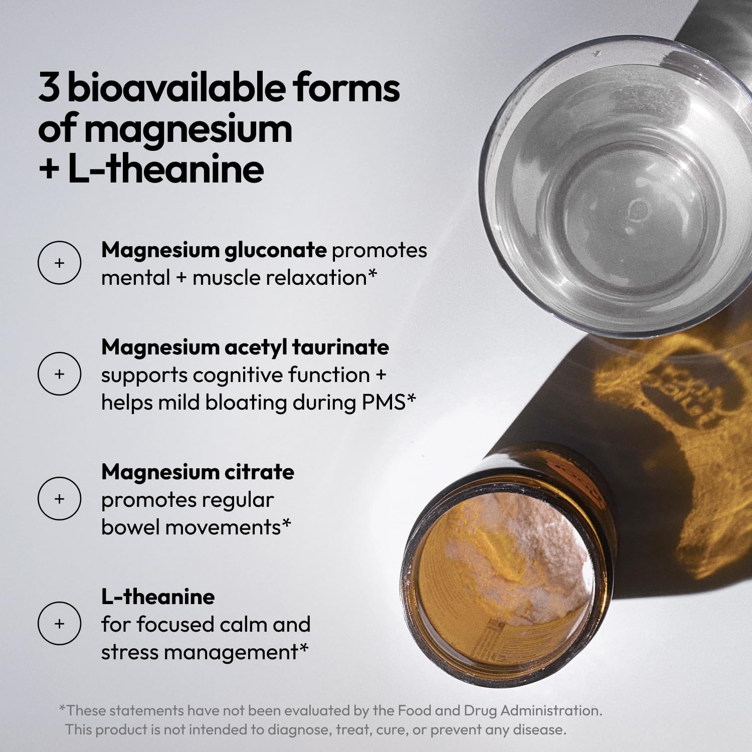 Moon Juice Magnesium Supplement Powder mixed with water