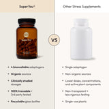 Moon Juice SuperYou Adaptogenic Capsules on a wooden table