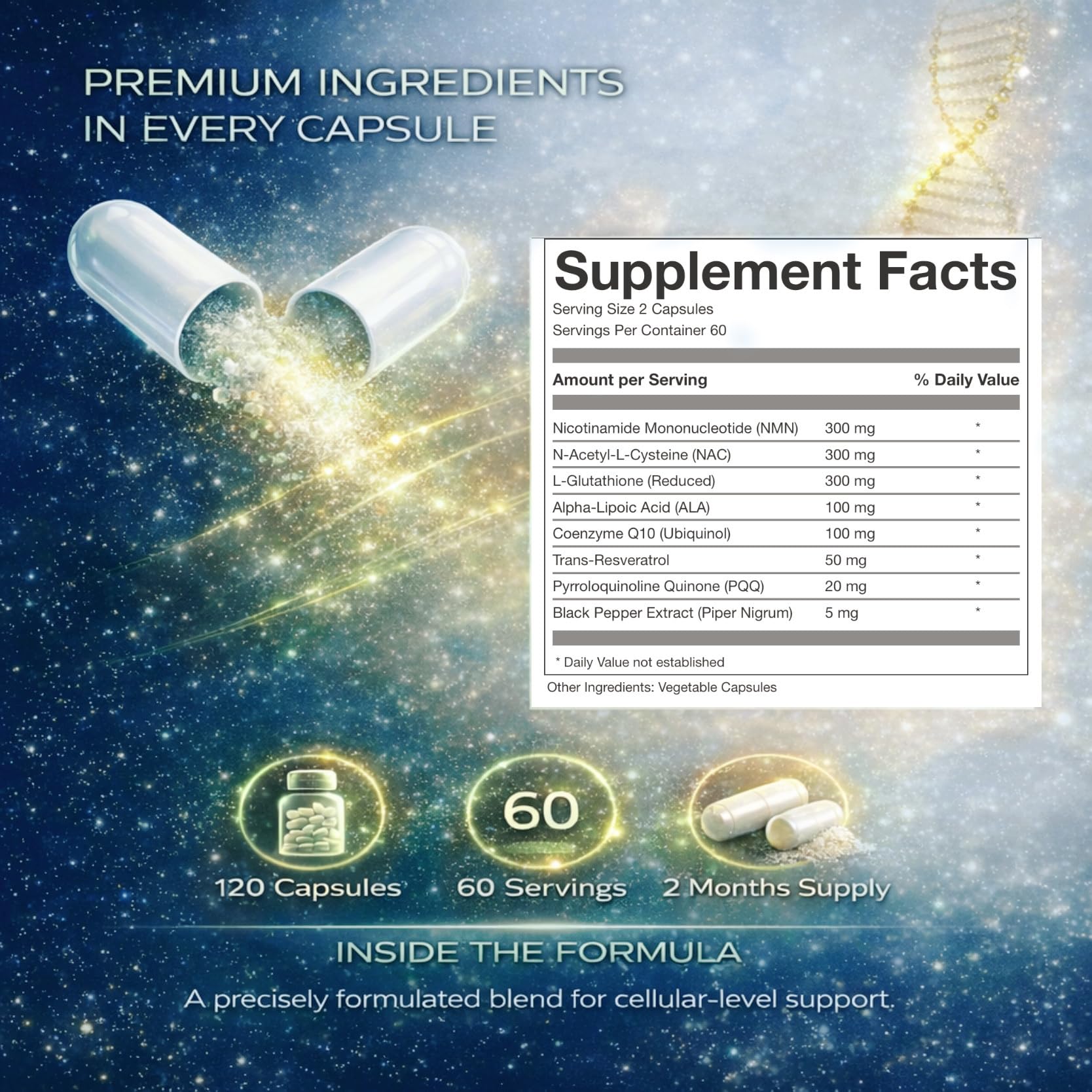 Moon Laboratory NAD+ Support Supplement ingredients list