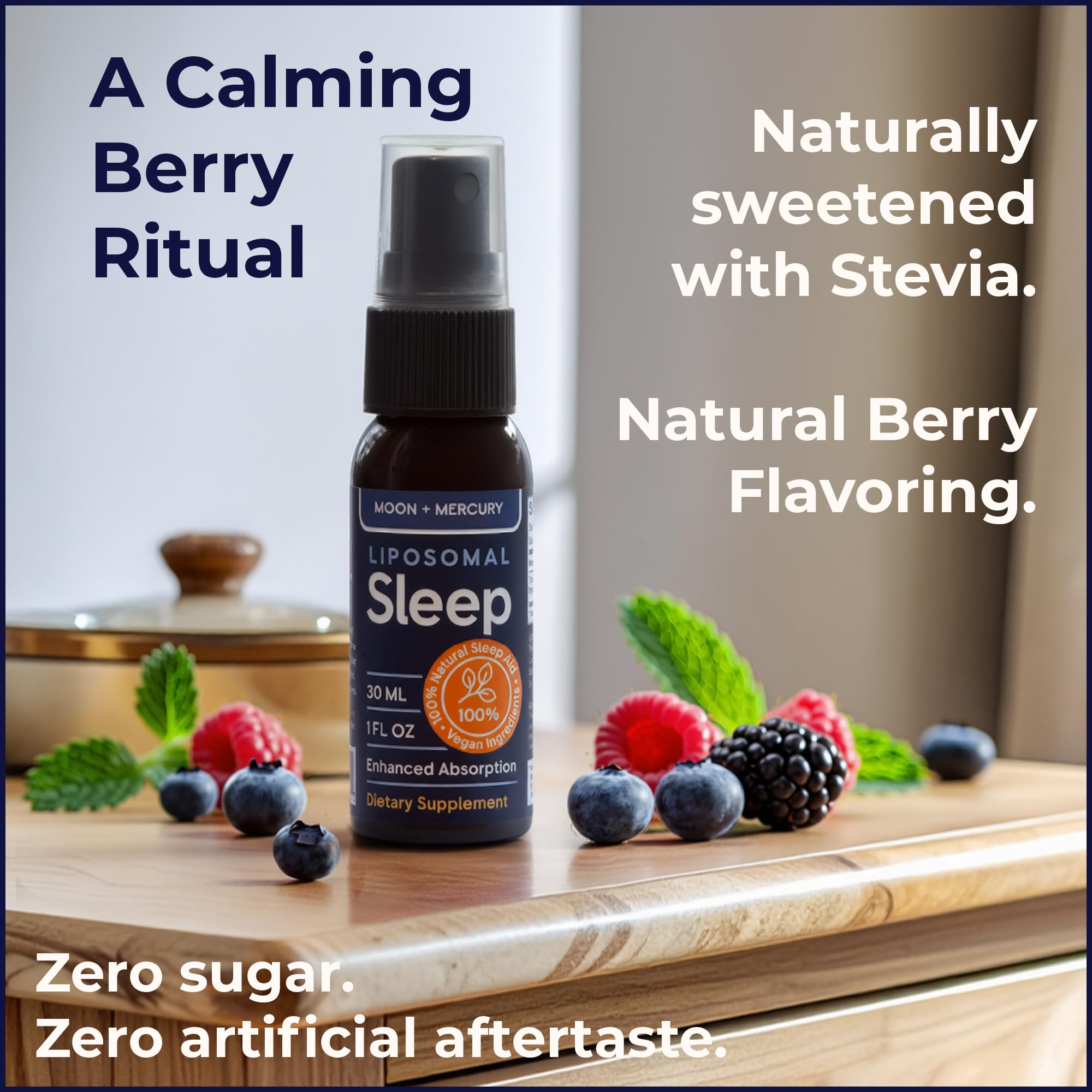 Moon + Mercury Melatonin Oral Sleep Spray 30ml lifestyle scene