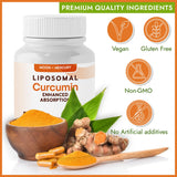 Moon + Mercury Turmeric Curcumin Capsules 500mg on a wooden table