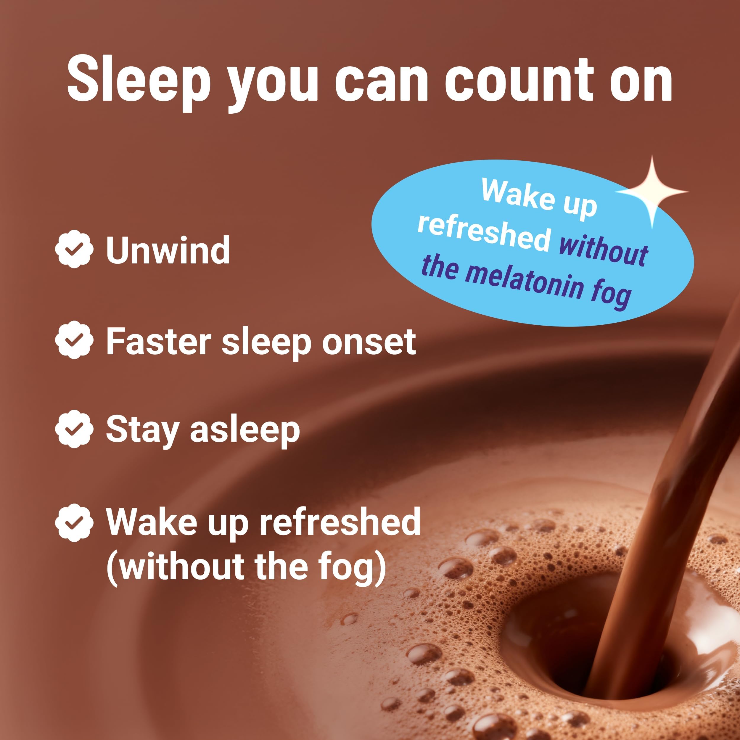 MoonBrew Caramel Chocolate Sleep Aid serving suggestion